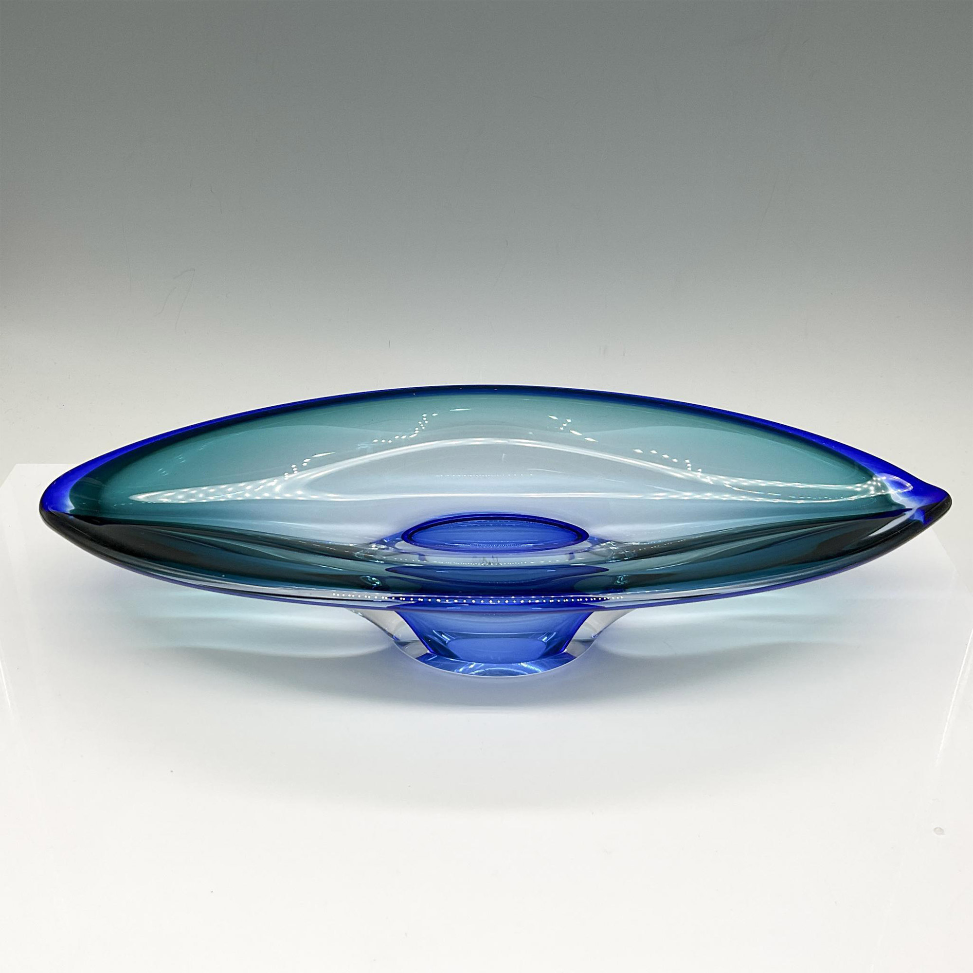 Goran Warff for Kosta Boda Crystal Centerpiece Dish, Signed - Image 2 of 4