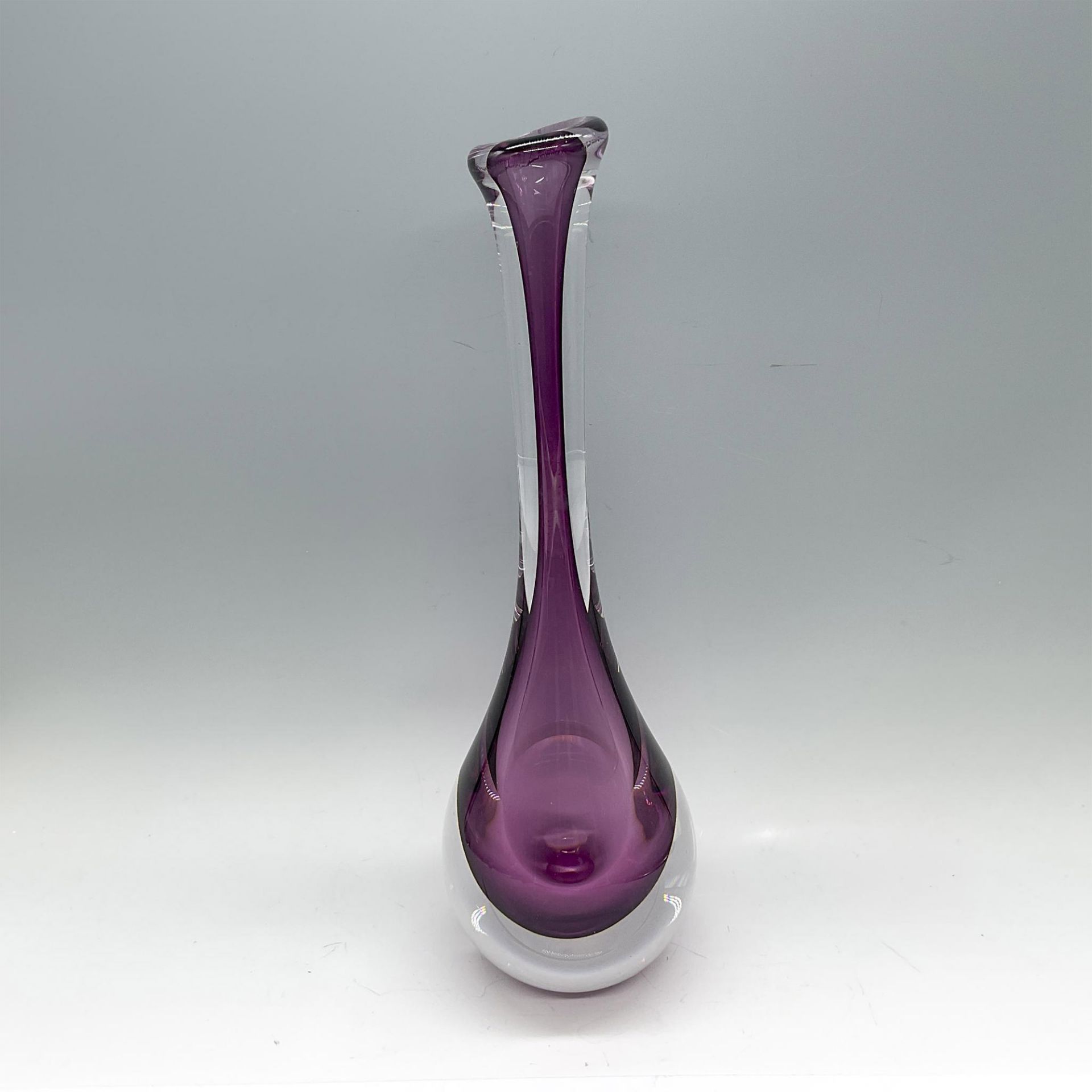 Vintage Studio Ahus Sweden Art Glass Amethyst Vase - Image 2 of 3