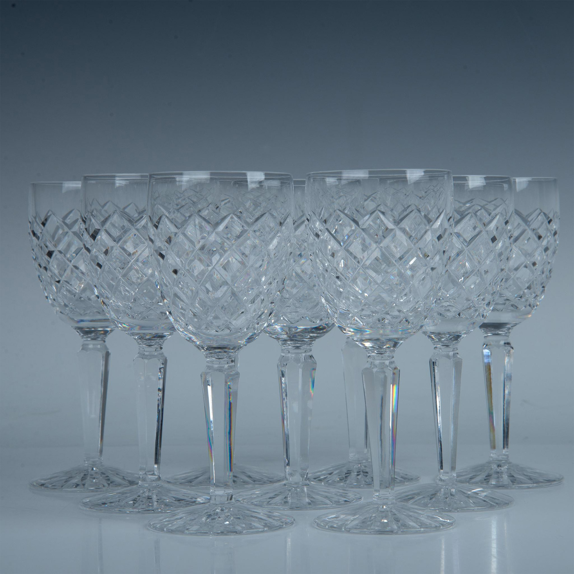 9pc Waterford Crystal White Wine Glasses, Comeragh - Bild 2 aus 6