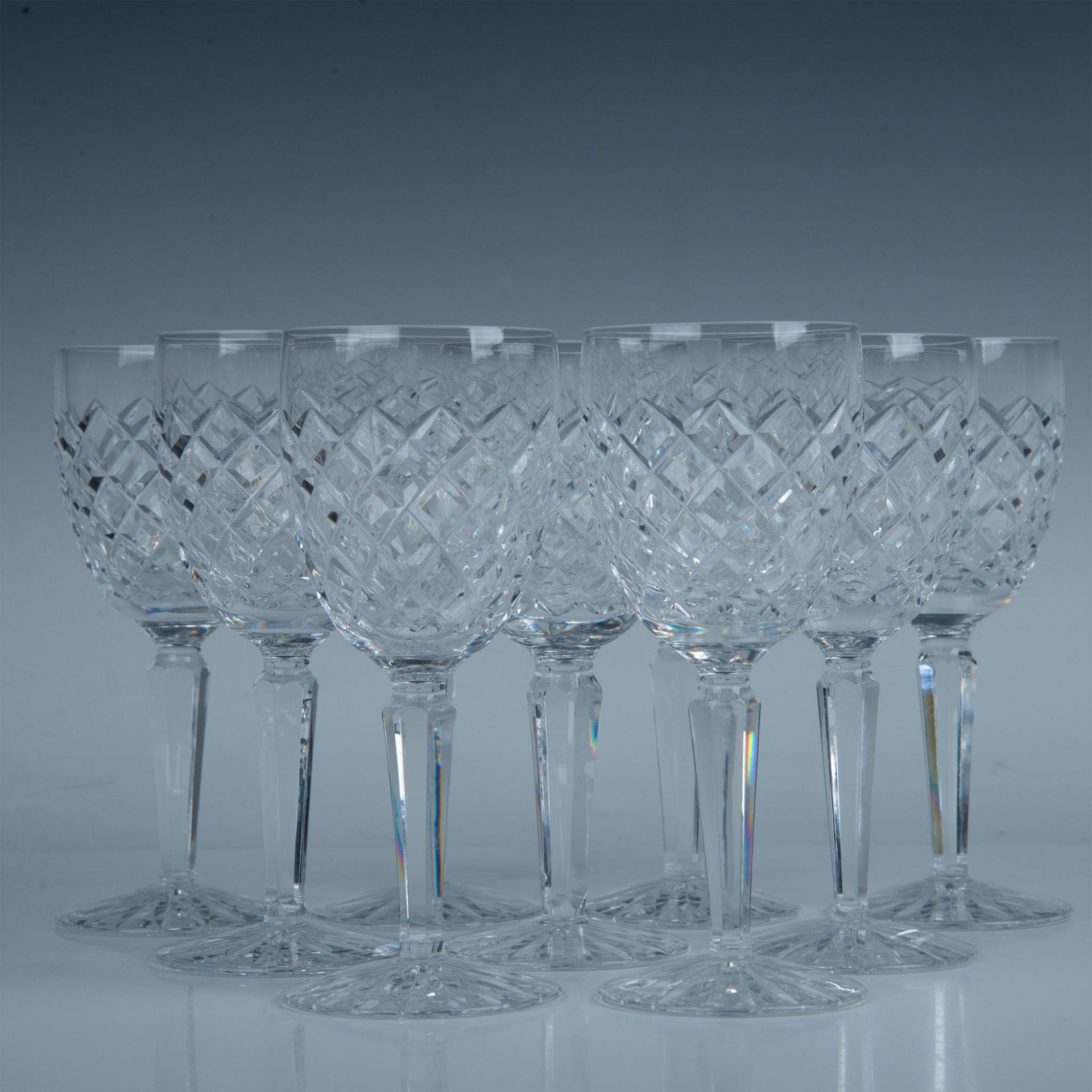 9pc Waterford Crystal White Wine Glasses, Comeragh - Image 2 of 6