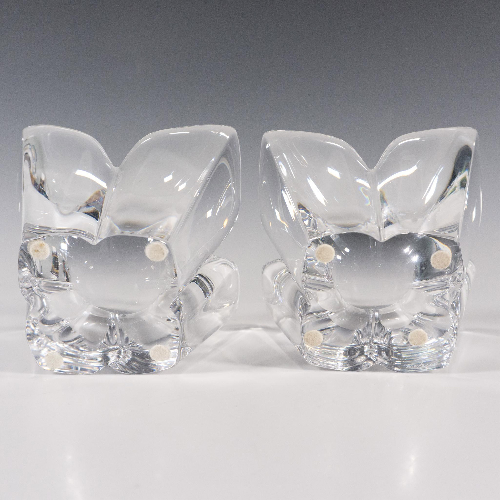 Pair of Orrefors Crystal Candle Holders, Lotus - Image 4 of 4