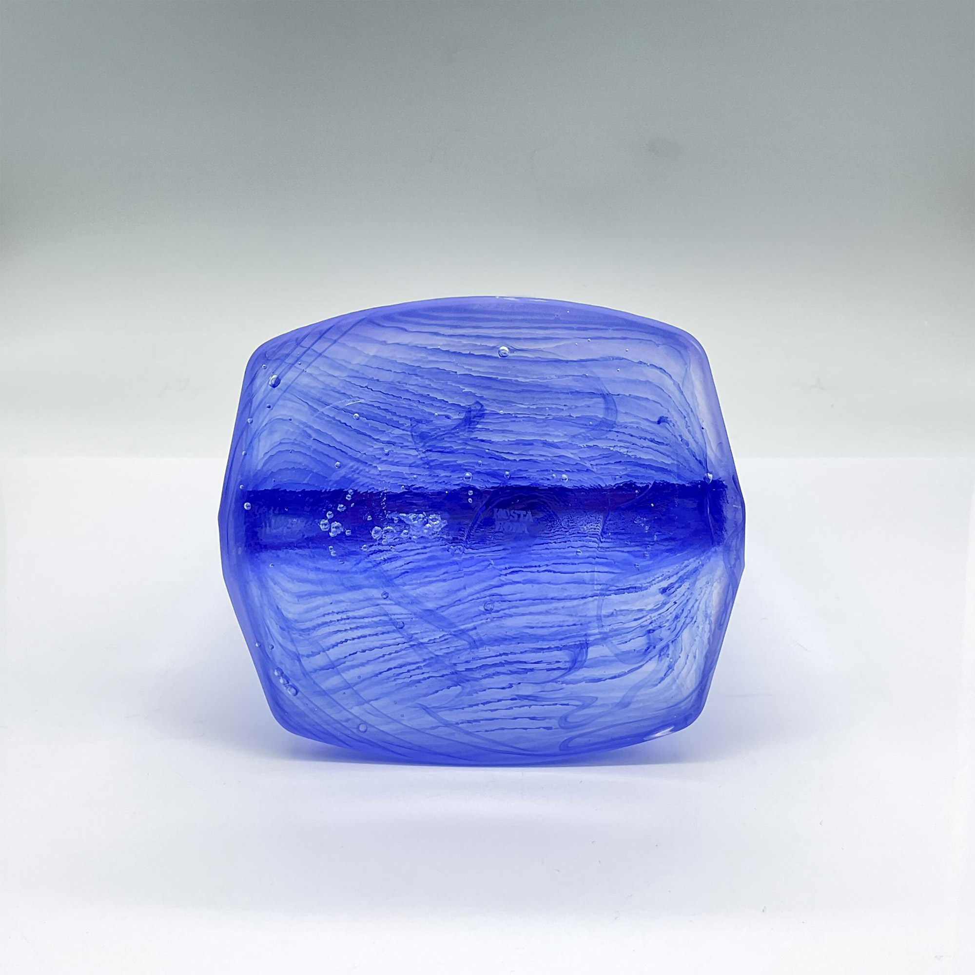 Kosta Boda Glass Candleholder, Ice Age Blue - Image 3 of 3