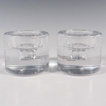 Pair of Orrefors by Anna Ehrner Candle Holders, Shine Silver