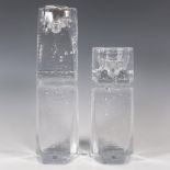 2pc Kosta Boda Crystal Candle Holders, Heart Connect