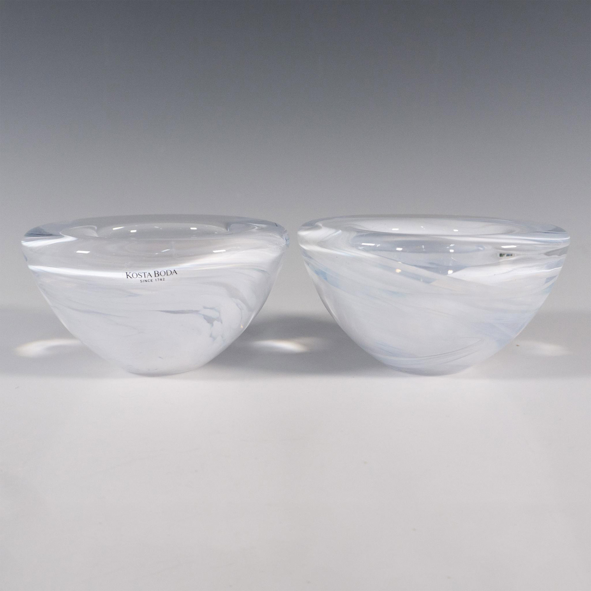 Pair of Kosta Boda by Anna Ehrner Candle Holders, Atoll