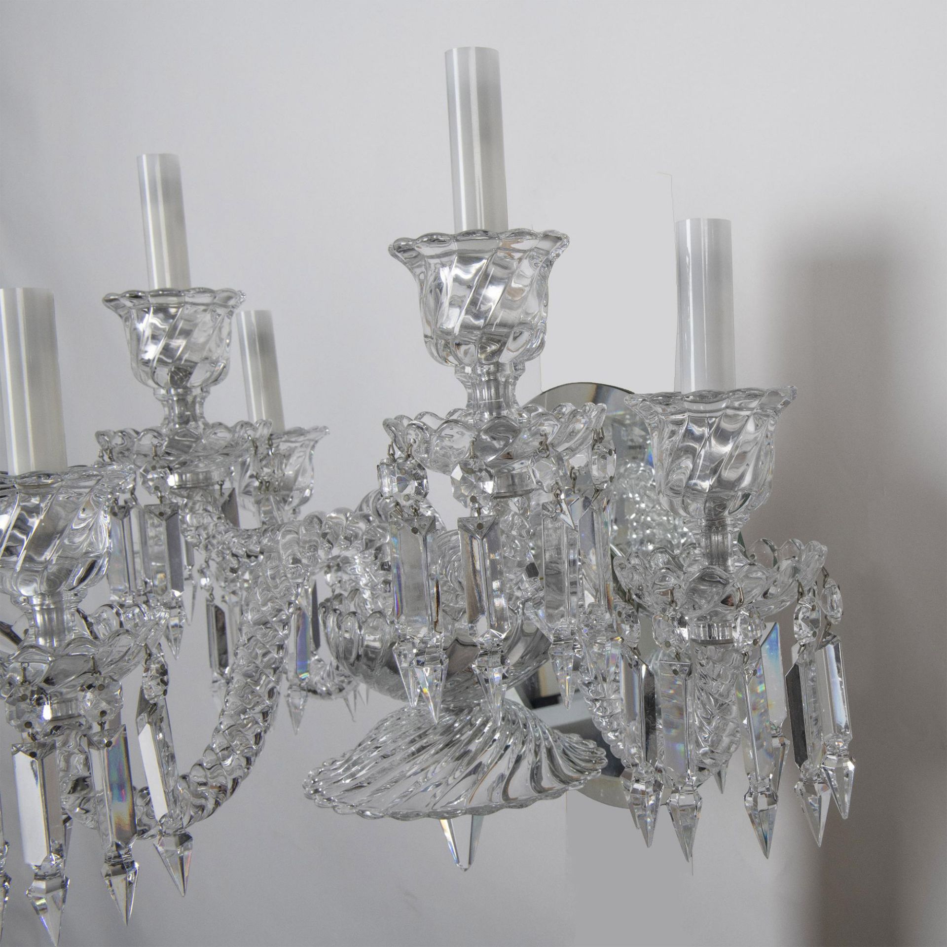 Baccarat Crystal Bambous 5 Arm Wall Sconce - Bild 7 aus 9