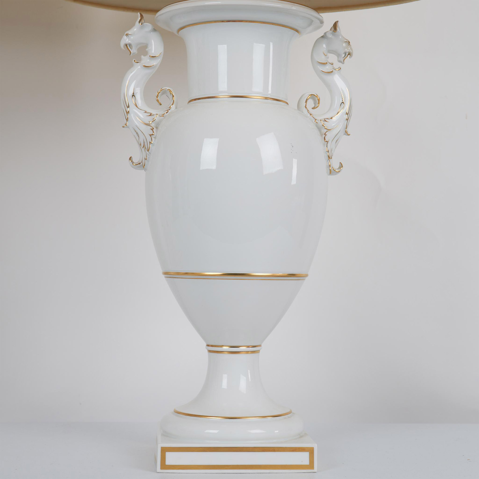 Pair of KPM White Porcelain Amphora Lamps - Image 3 of 9