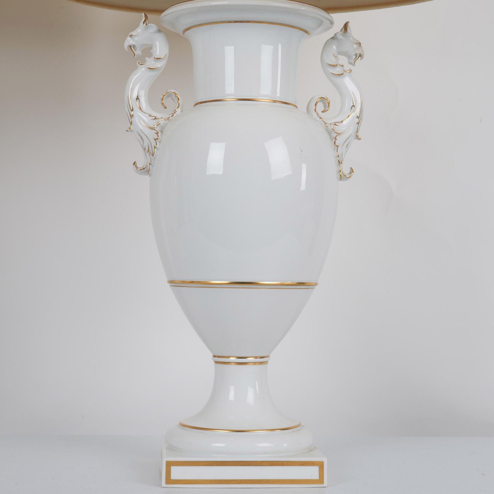 Pair of KPM White Porcelain Amphora Lamps - Image 3 of 9