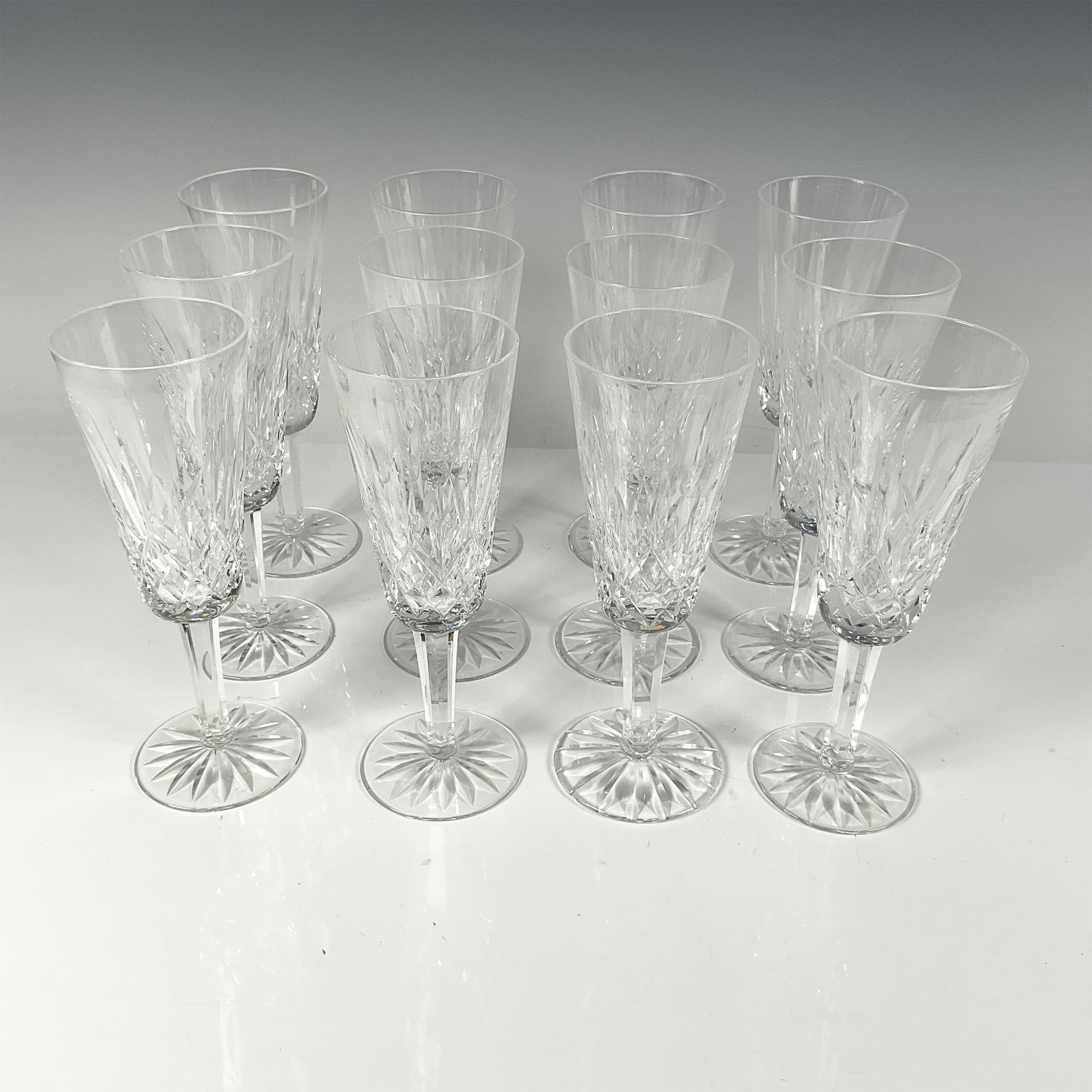 12pc Waterford Champagne Glasses, Lismore