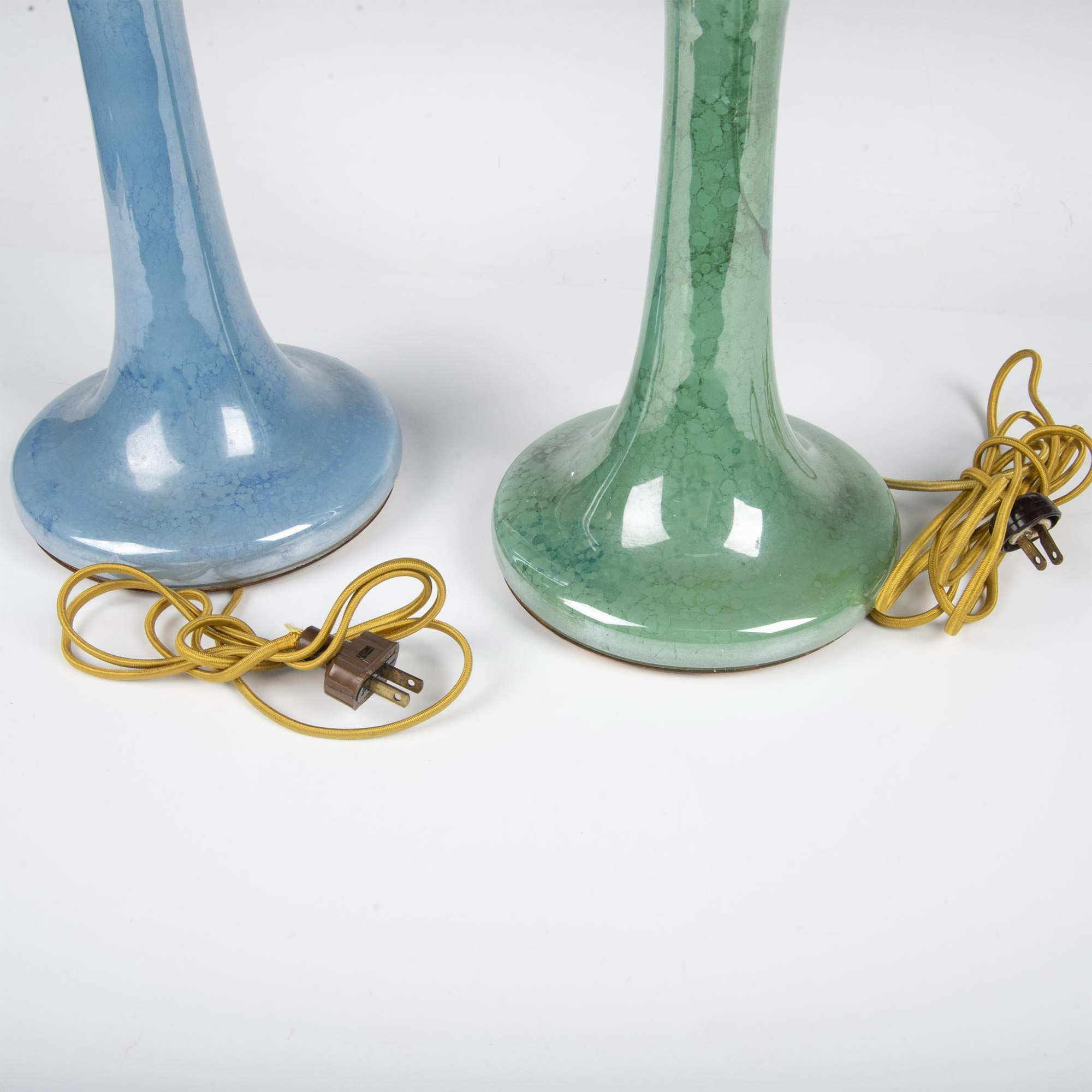 2pc Art Deco Style Aladdin Glass Lamp Bases - Image 4 of 7