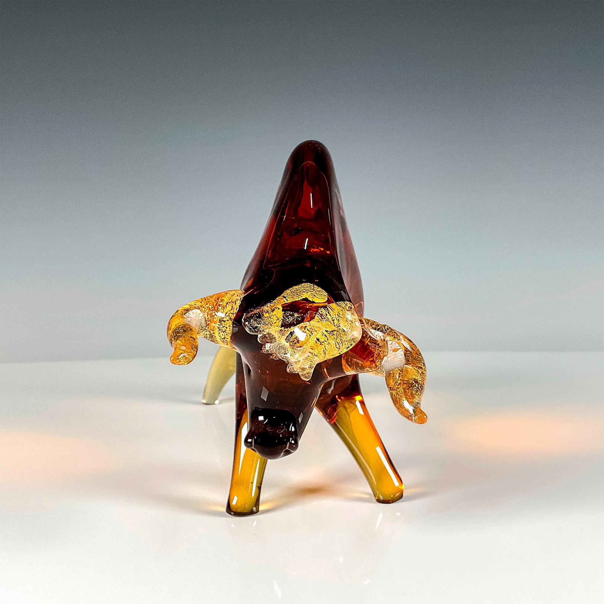 Salviati Murano Art Glass Bull Sculpture - Image 2 of 4