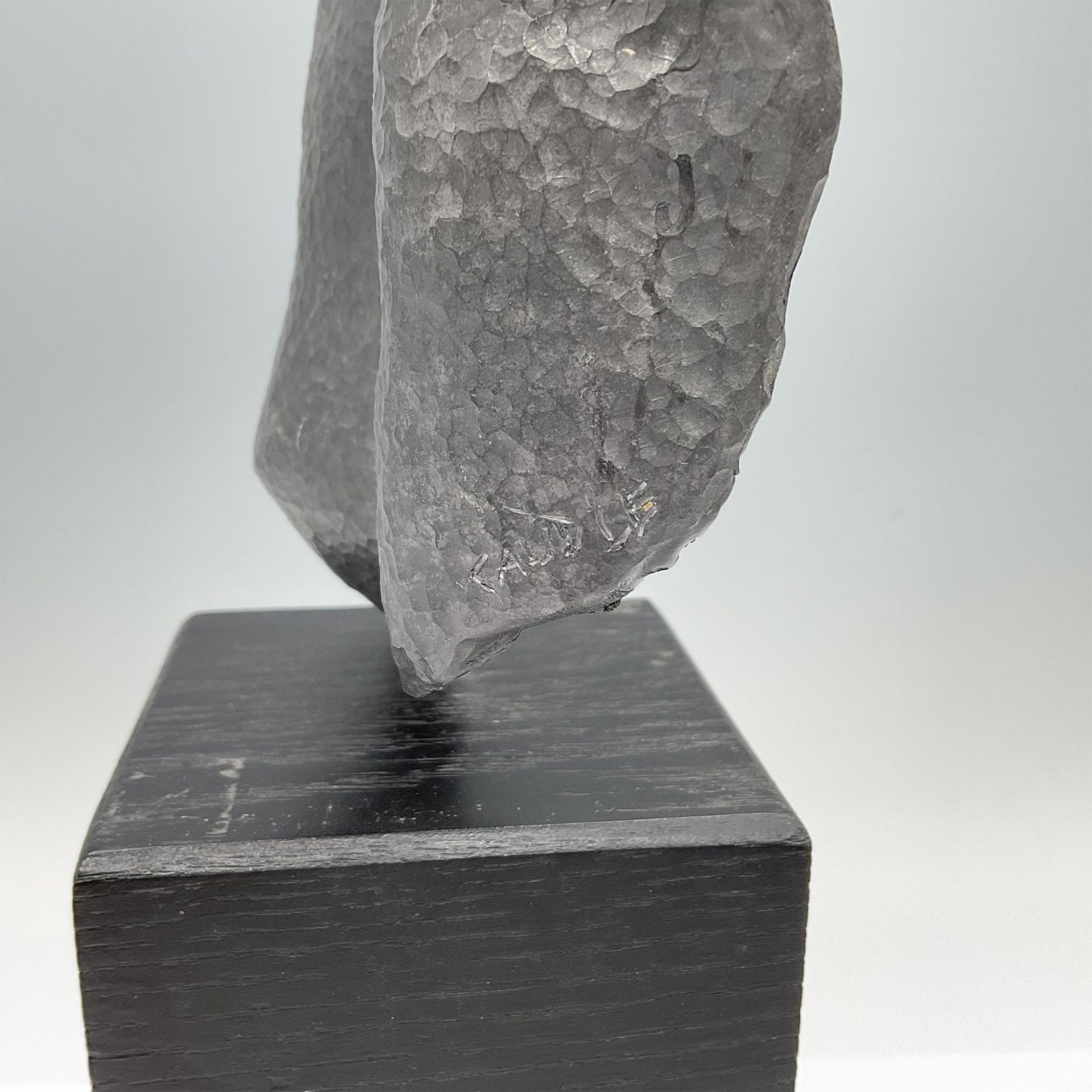 James R. Caudle Lead and Wooden Sculpture, Signed - Image 3 of 3