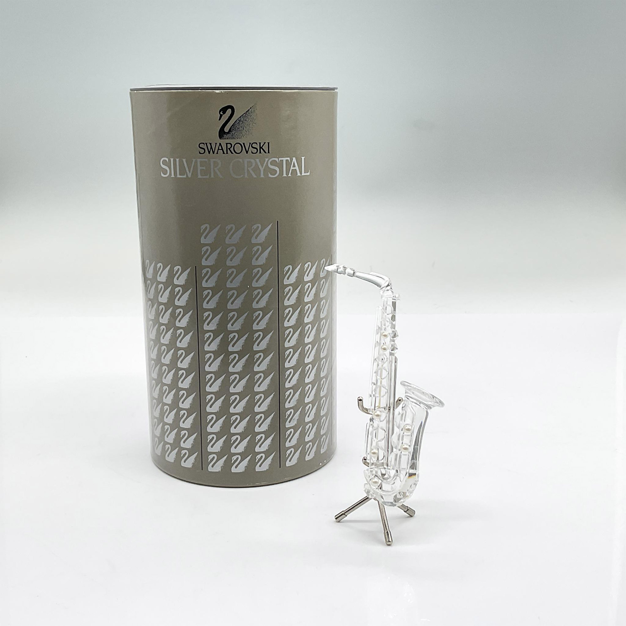 Swarovski Silver Crystal Figurine, Saxophone on Stand - Image 4 of 4