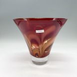 Waterford Red and Amber Glass Vase, Evolution