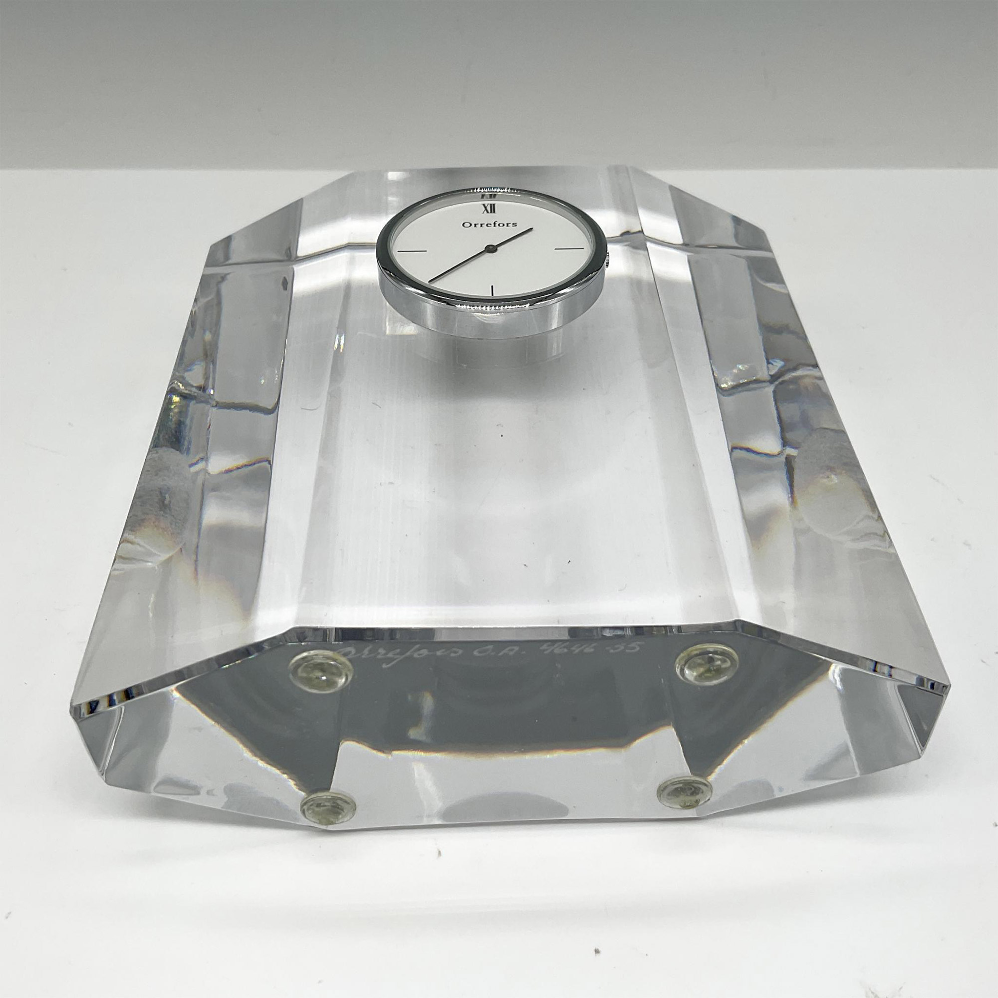 Orrefors Crystal Table Desk Clock - Image 4 of 4