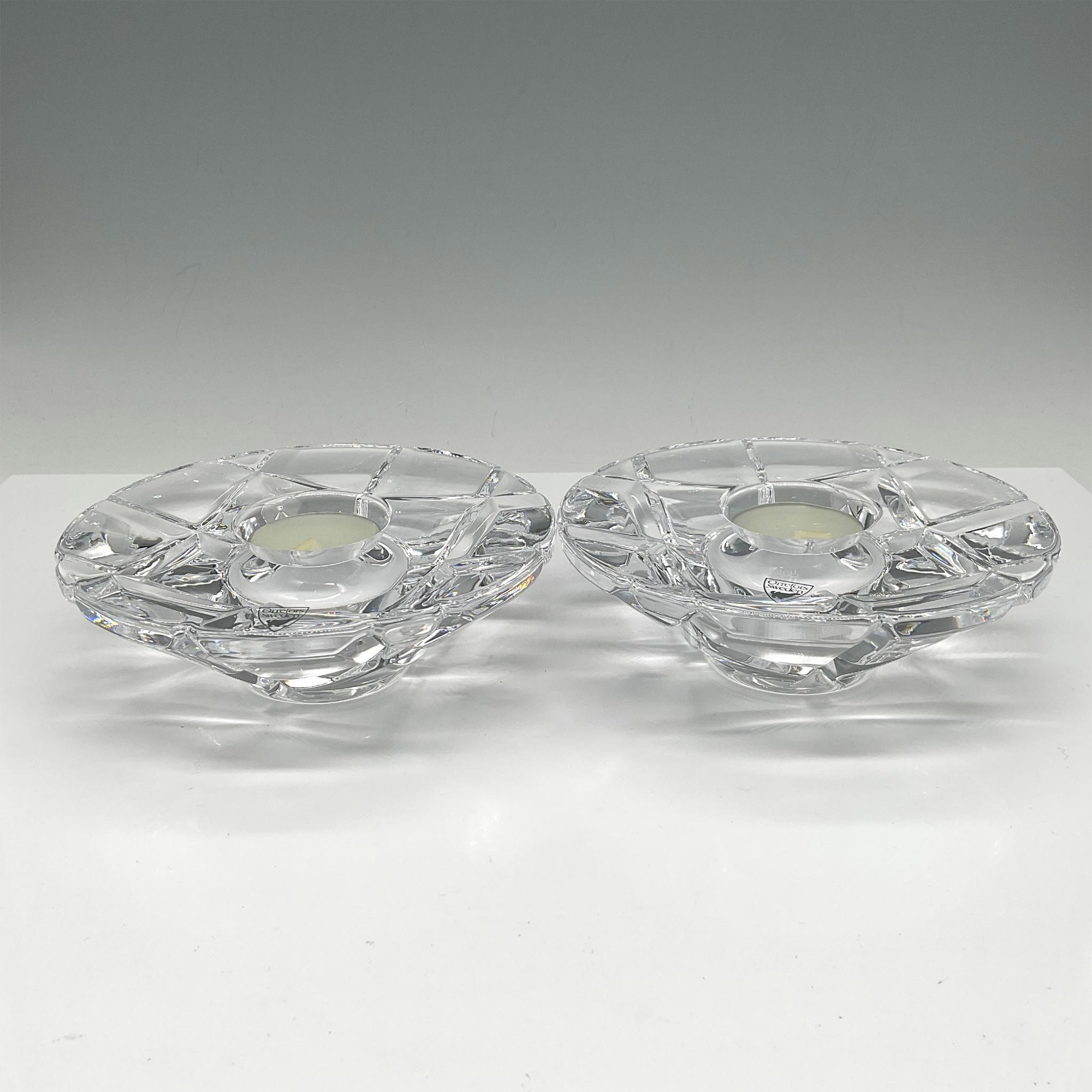 Pair of Orrefors Crystal Madison Votives