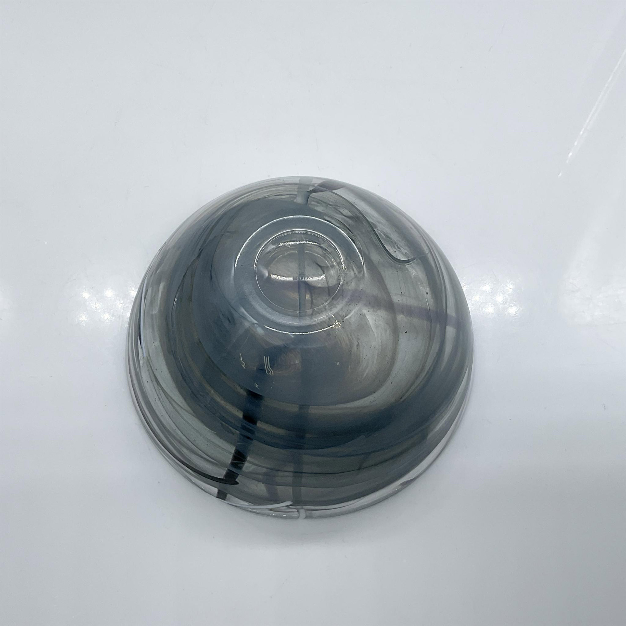 Kosta Boda Glass Bowl, Grey/Black/White - Image 3 of 3