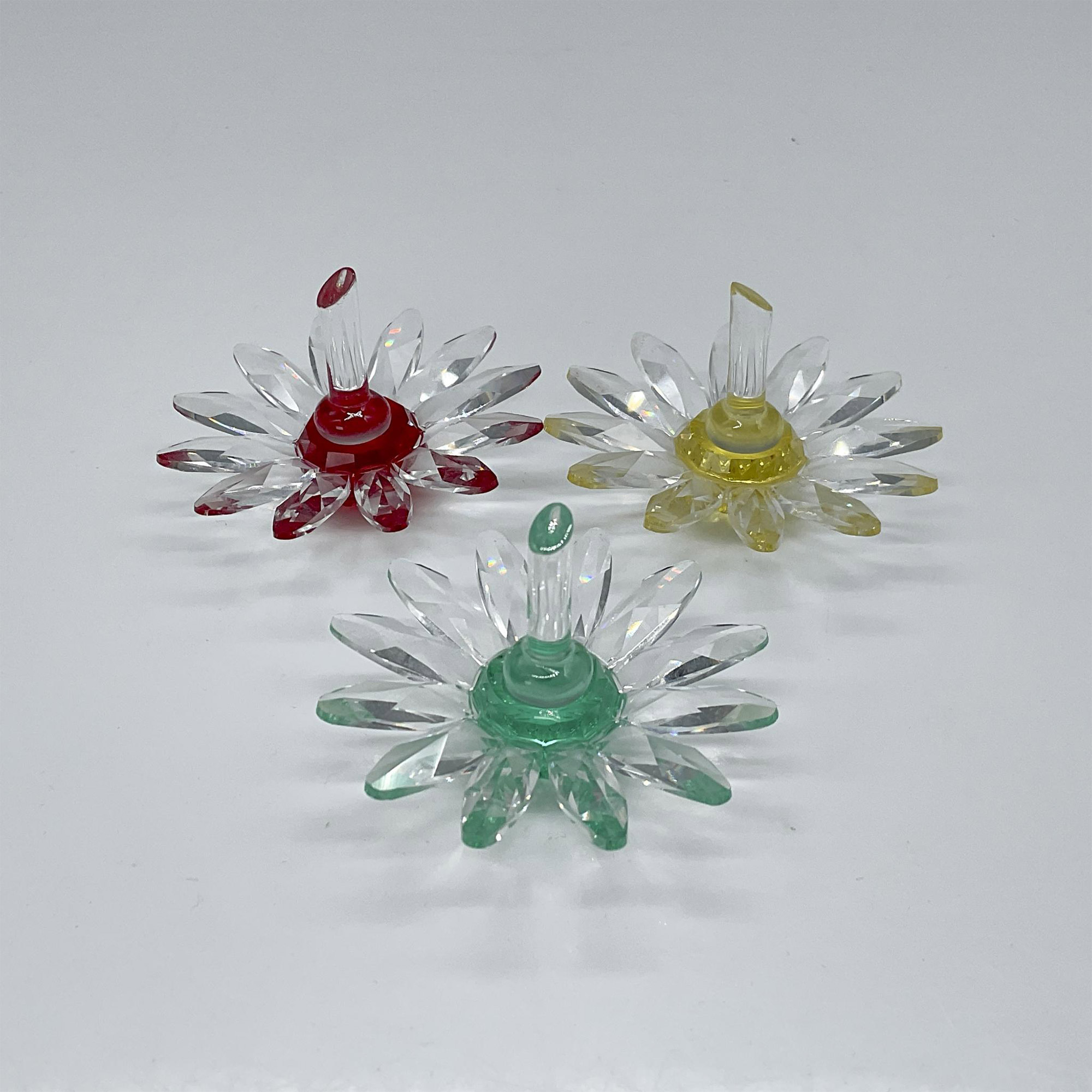3pc Swarovski Crystal Figurines, Complete Set Marguerites - Image 3 of 4