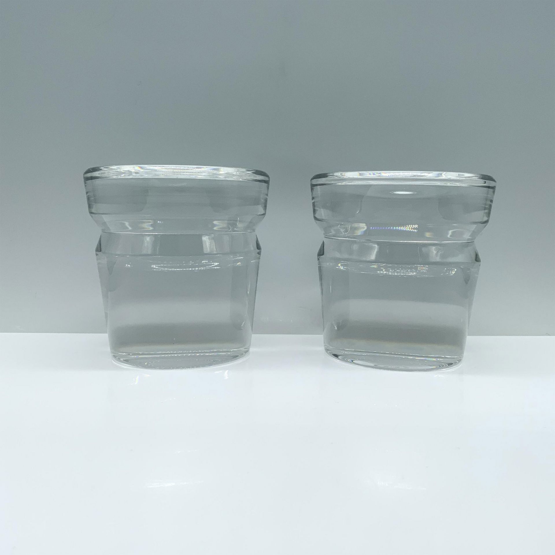 2pc Steuben Style Art Glass Candleholders