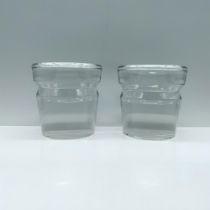 2pc Steuben Style Art Glass Candleholders