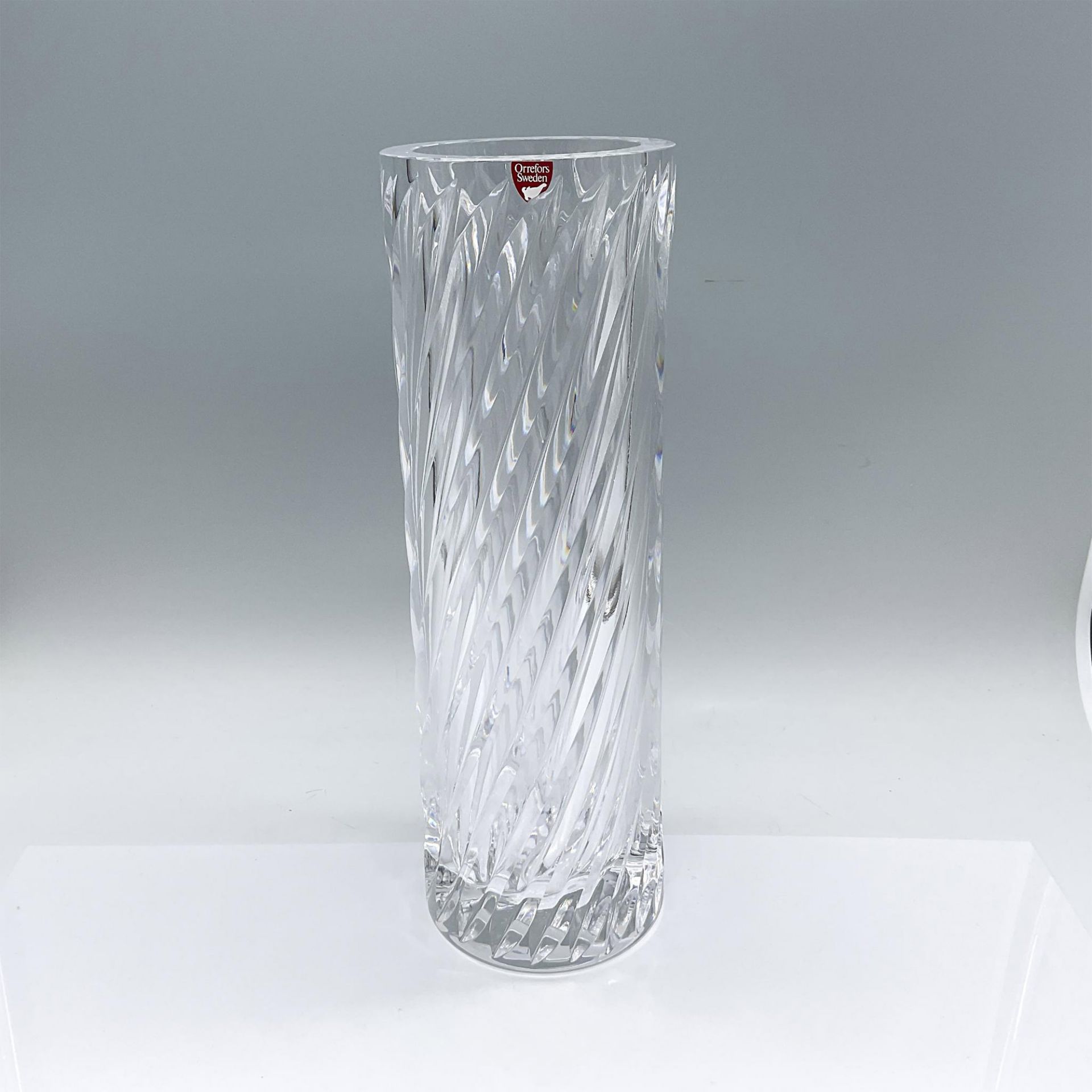 Orrefors by Jon Johansson Crystal Vase, Forsythia