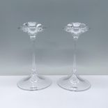 2pc Kosta Boda Crystal Candlesticks, Fanfare