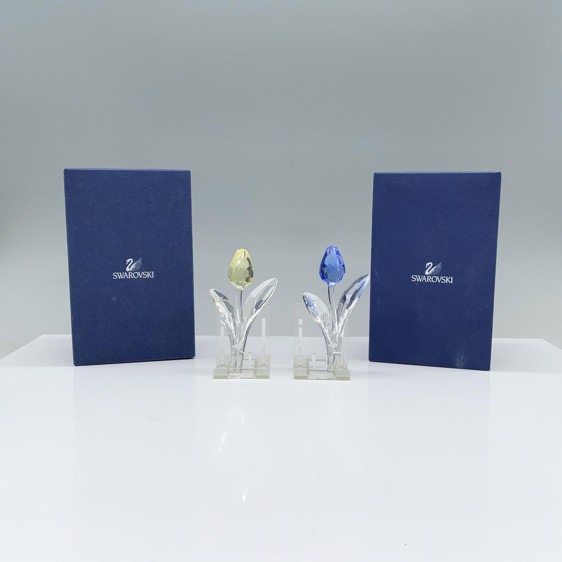 2pc Swarovski Crystal Figurines, Blue and Yellow Tulip - Image 4 of 4