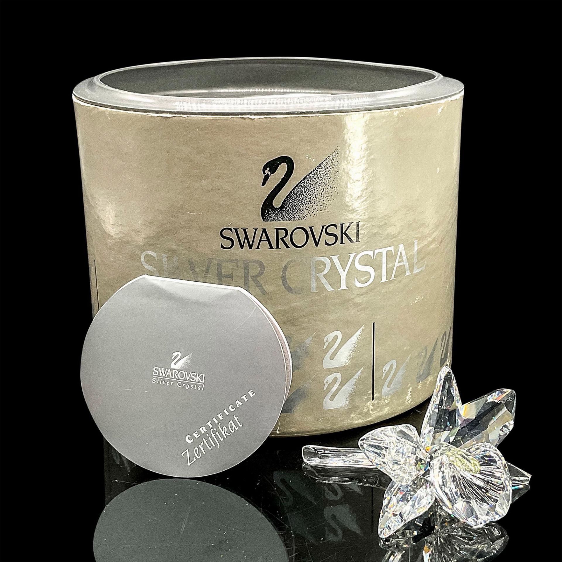 Swarovski Silver Crystal Figurine, Orchid Yellow Pistil - Image 4 of 4