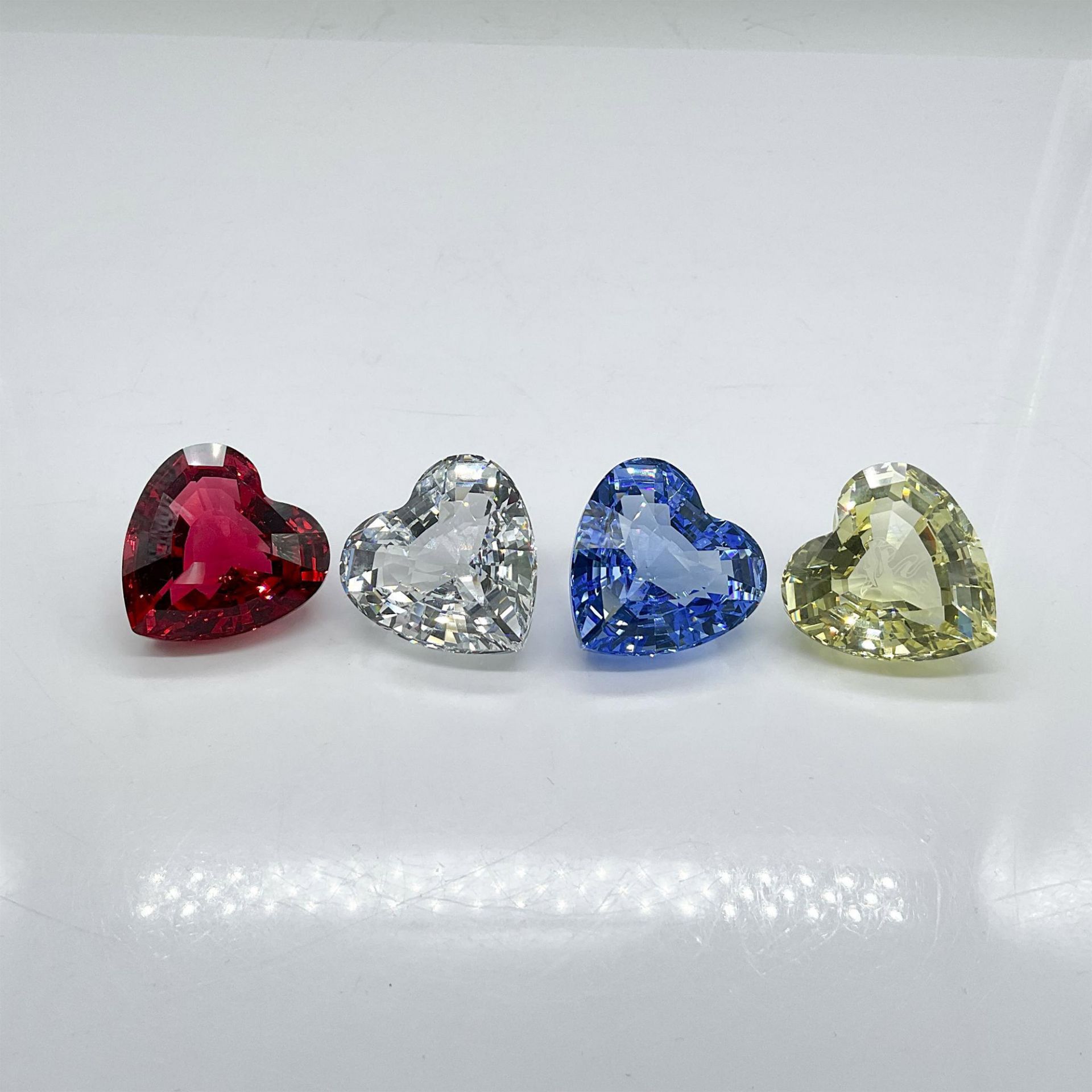 4pc Swarovski Crystal Heart Paperweights