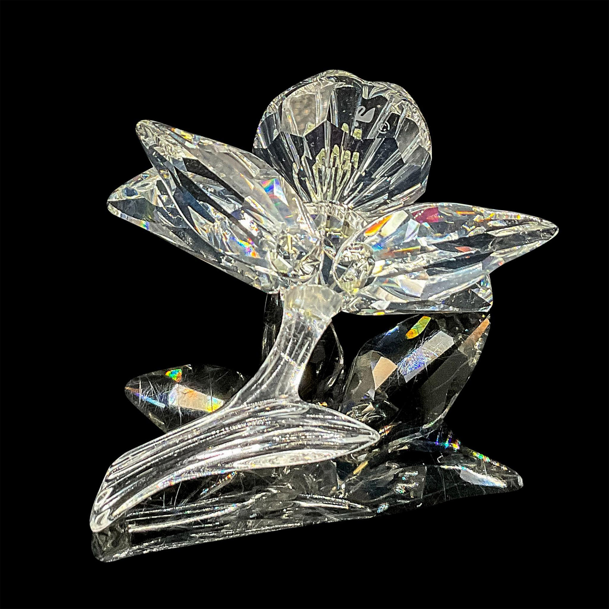 Swarovski Silver Crystal Figurine, Orchid Yellow Pistil - Image 3 of 4