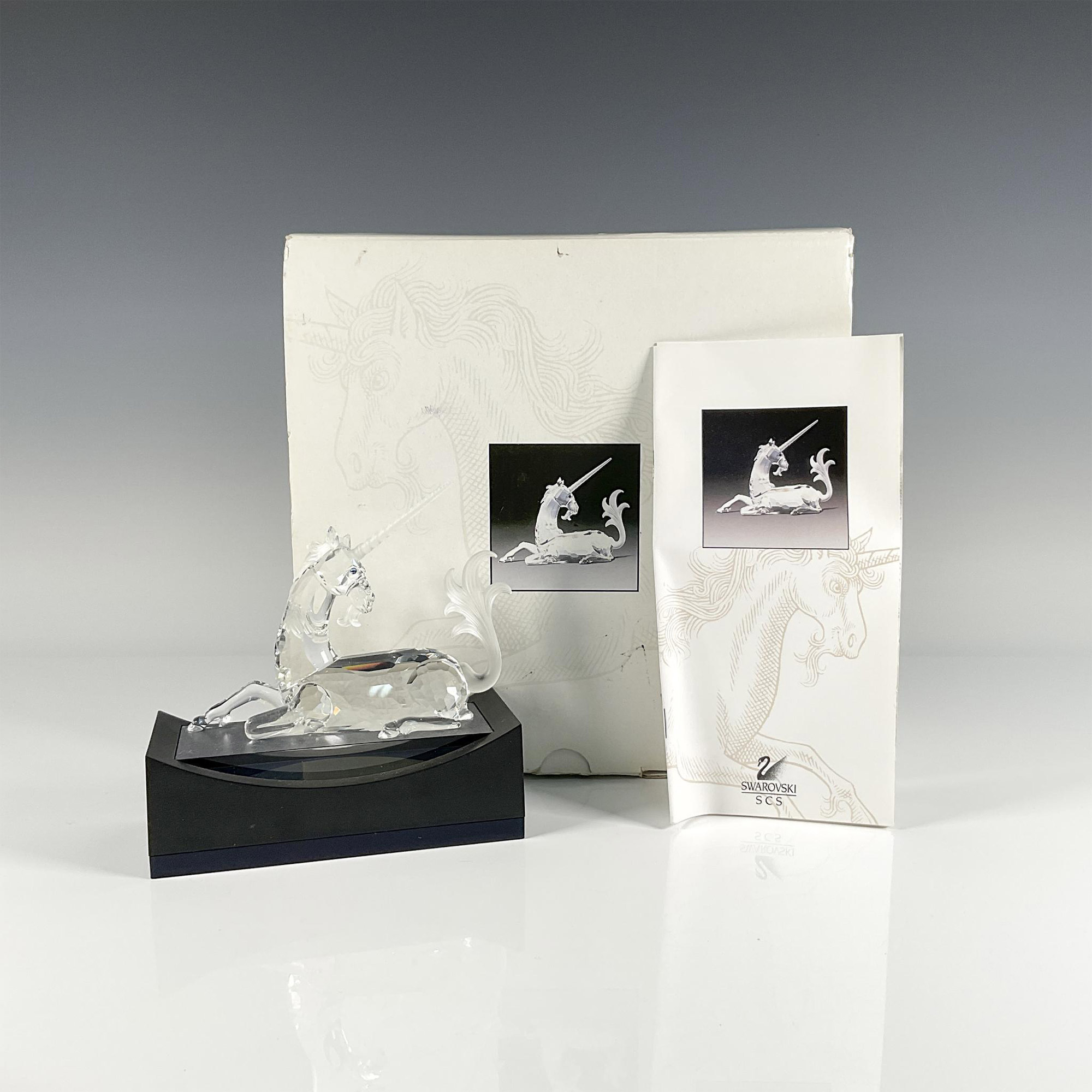 2pc Swarovski Silver Crystal Figurine, Unicorn - Image 2 of 4