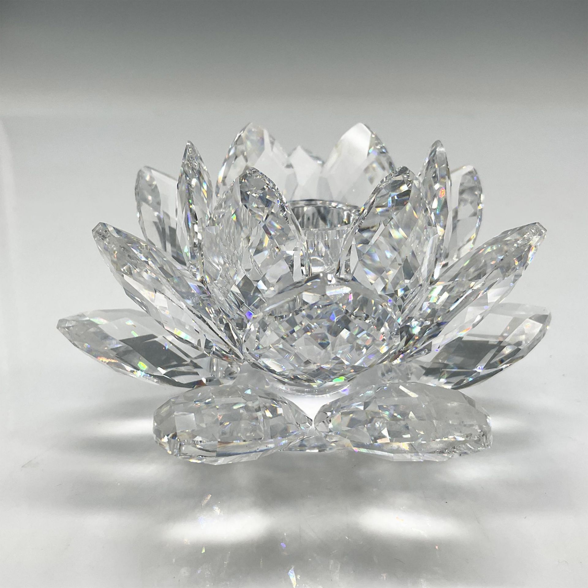 Swarovski Silver Crystal Candleholder, Medium Waterlily