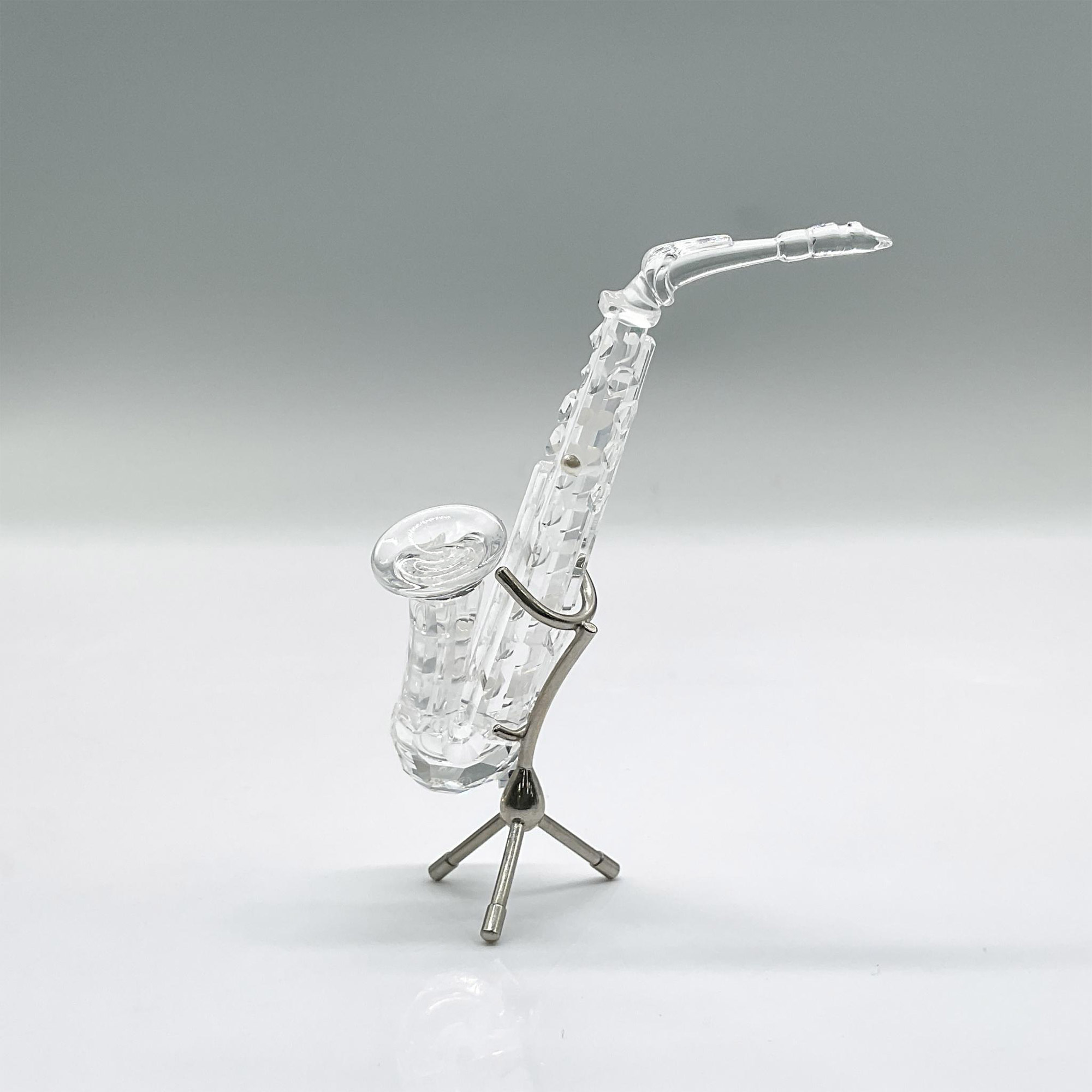 Swarovski Silver Crystal Figurine, Saxophone on Stand - Bild 2 aus 4