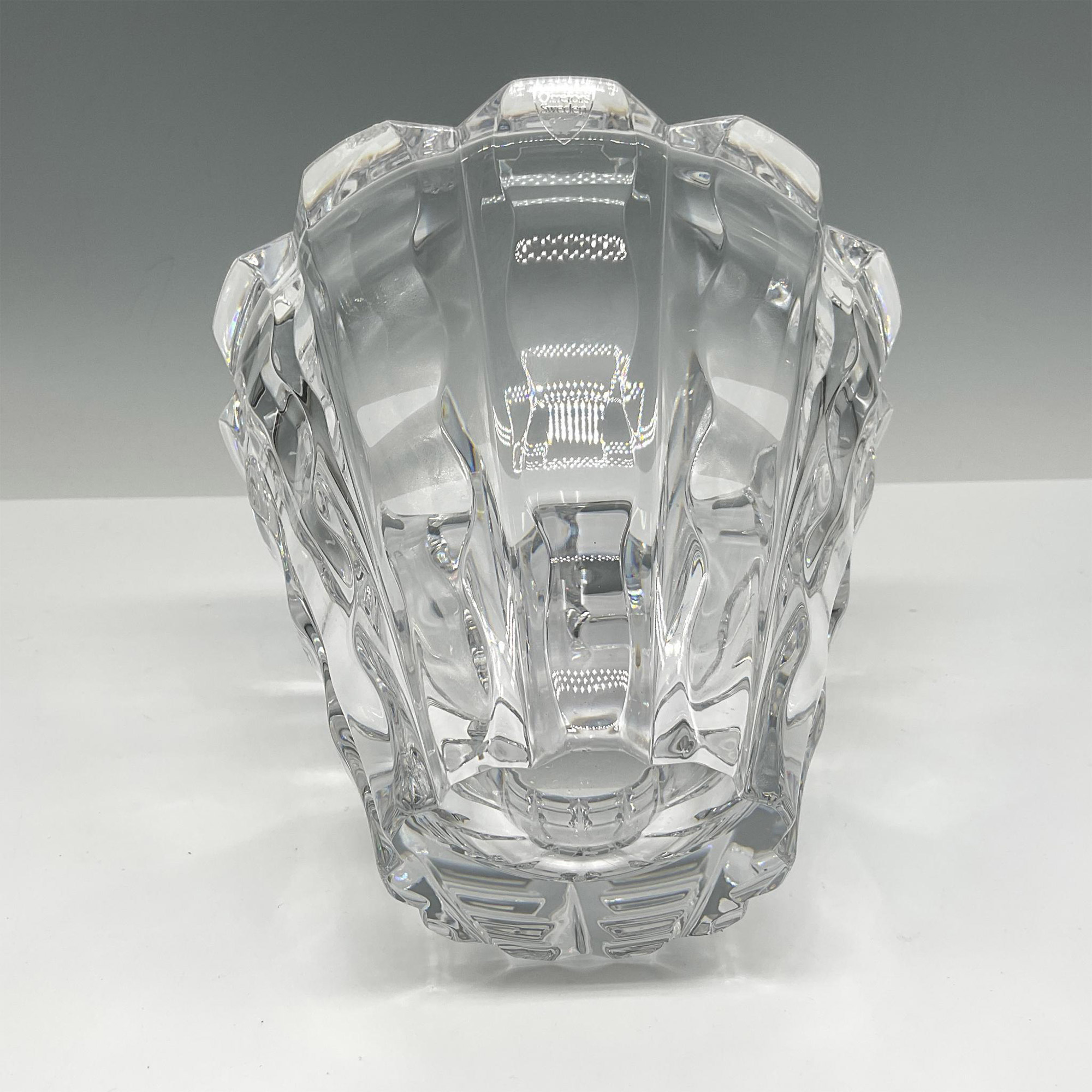Orrefors Crystal Vase, Waves - Image 3 of 4