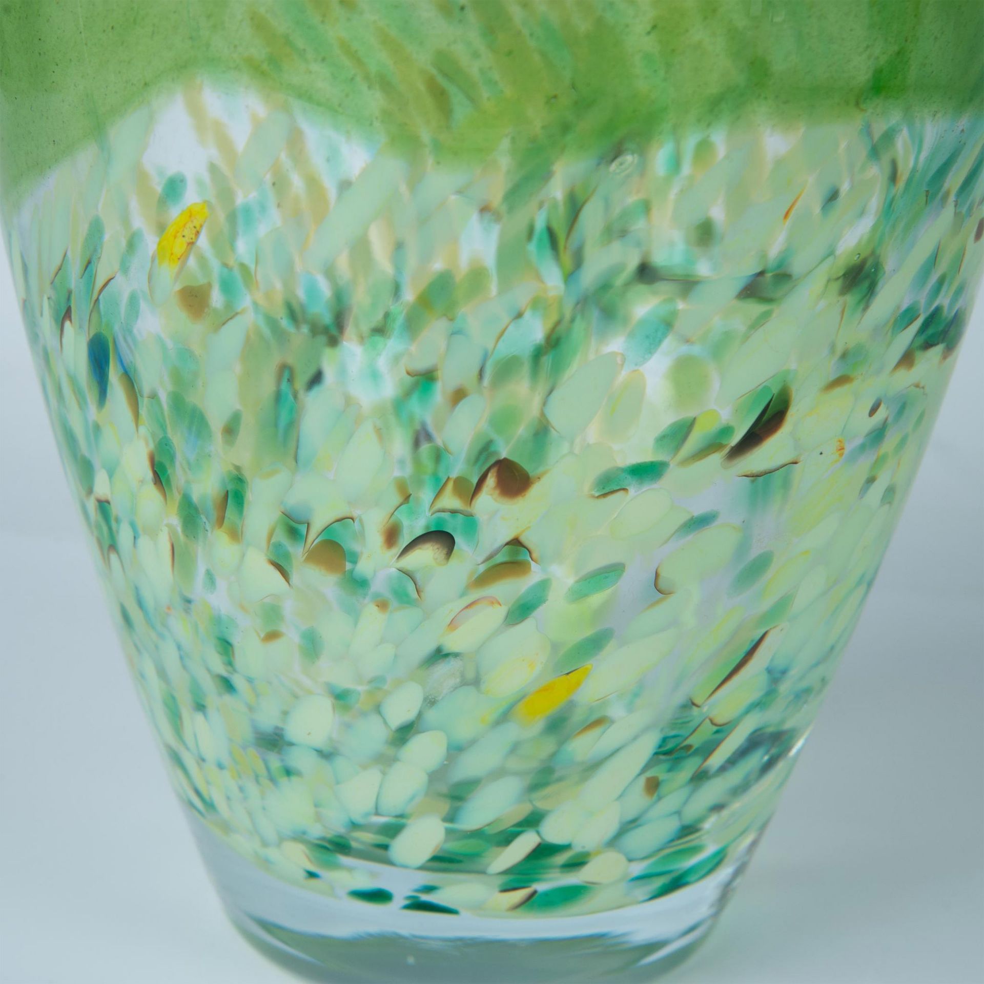 Vintage Abstract Green Glass Vase, Signed - Bild 3 aus 6