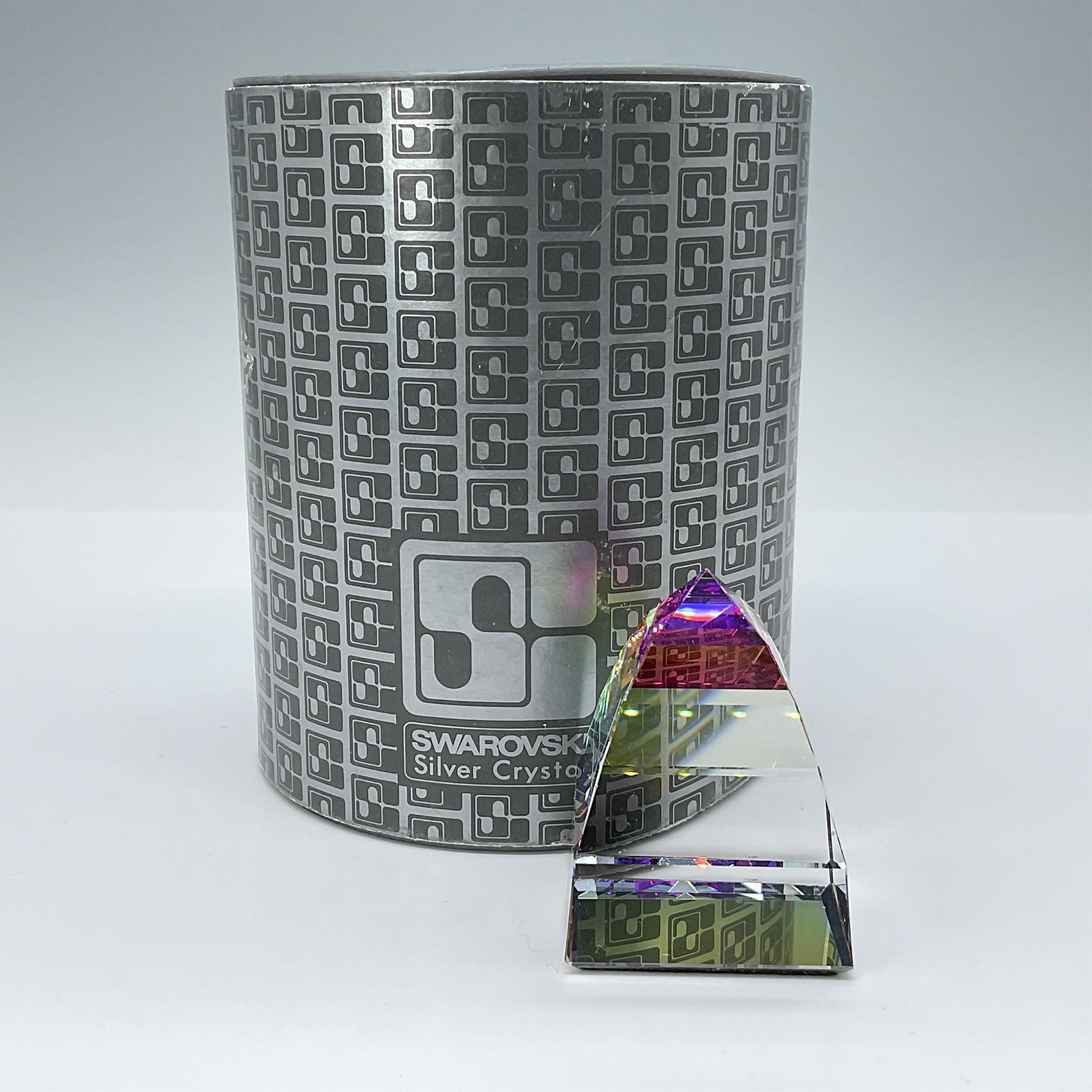 Swarovski Silver Crystal Paperweight, Pyramid Rainbow - Image 4 of 4