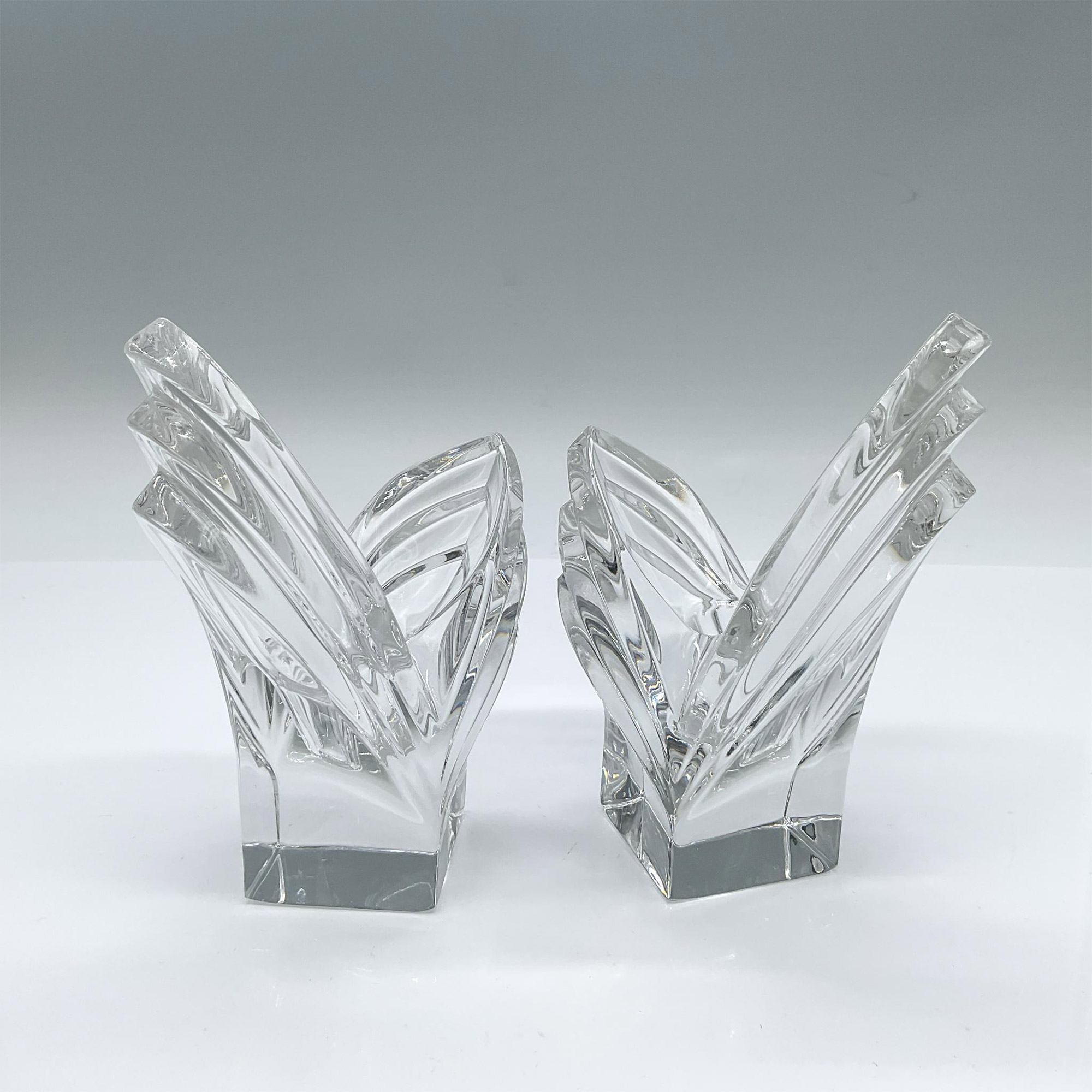 Pair of Mikasa Crystal Candlestick Holders, Deco - Image 2 of 4