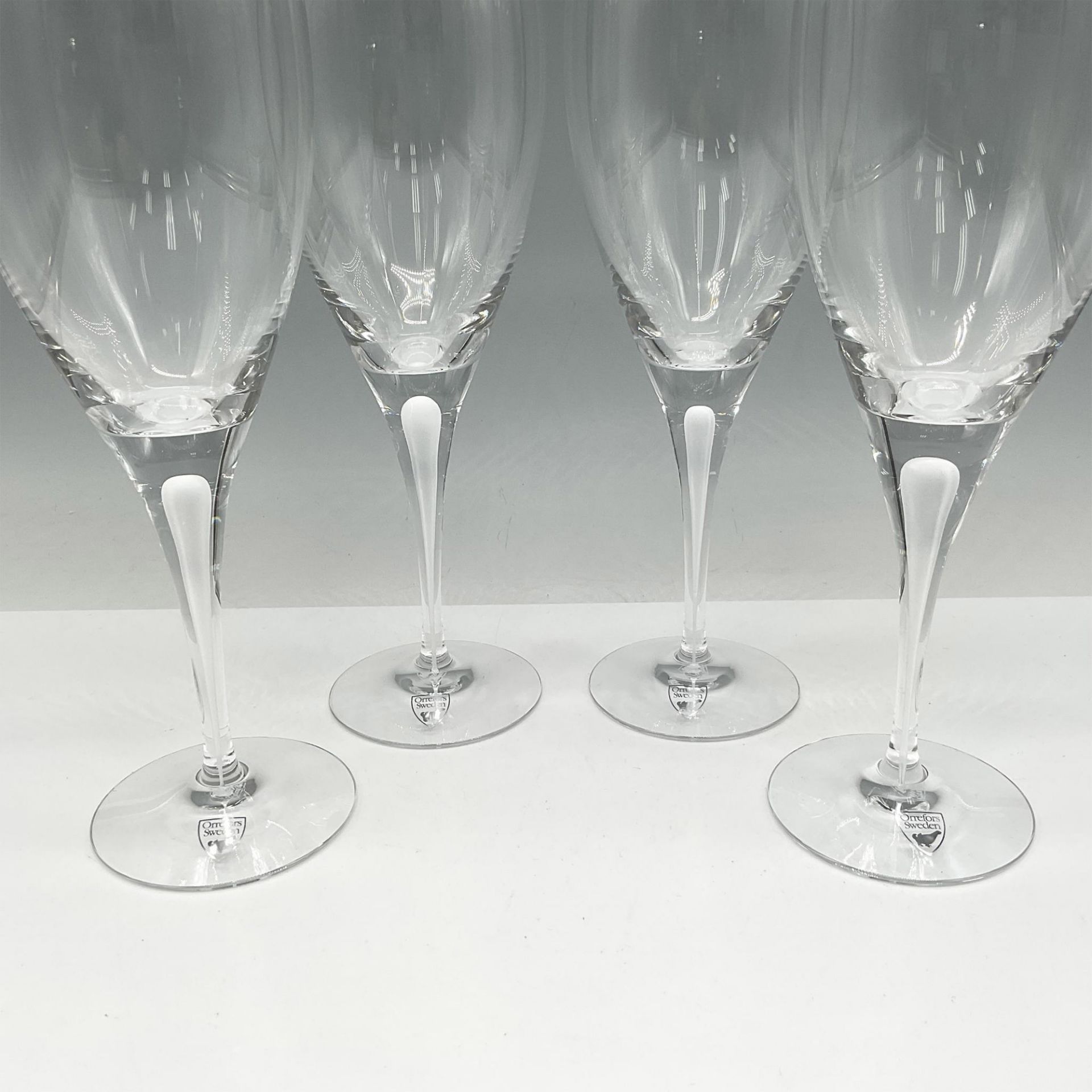 Orrefors Crystal Intermezzo Satin Wine Glasses, Set of 4 - Image 3 of 4