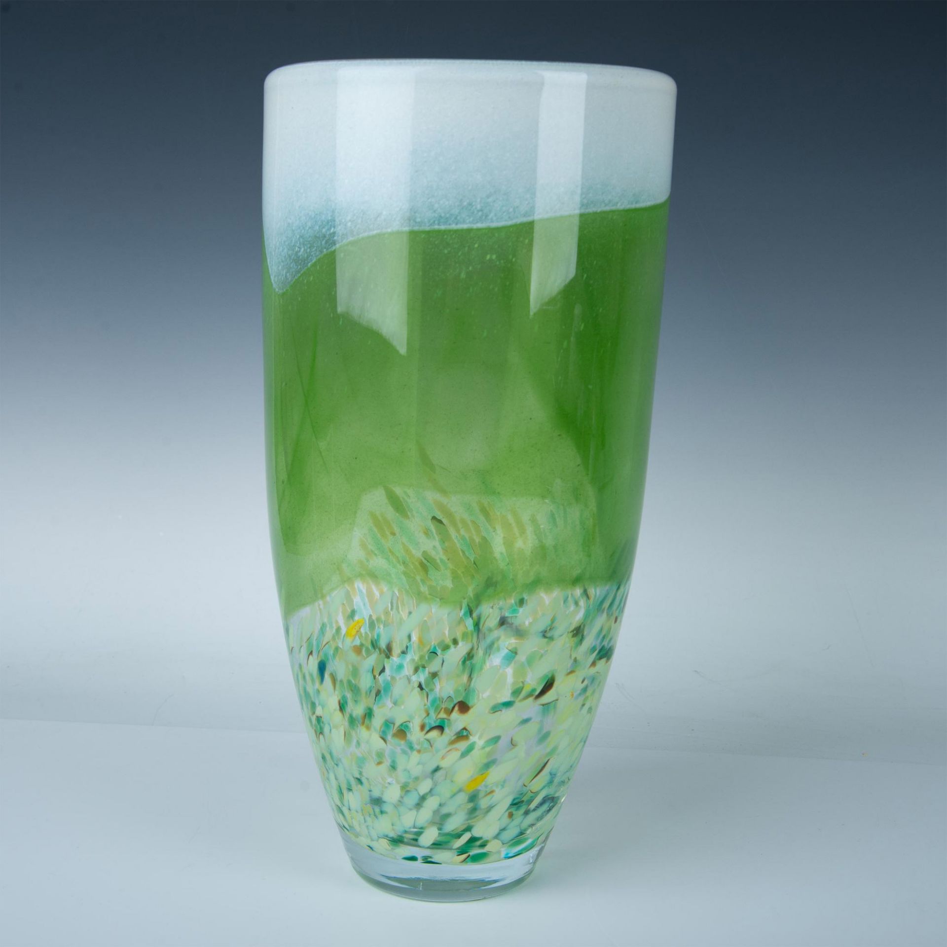 Vintage Abstract Green Glass Vase, Signed - Bild 2 aus 6