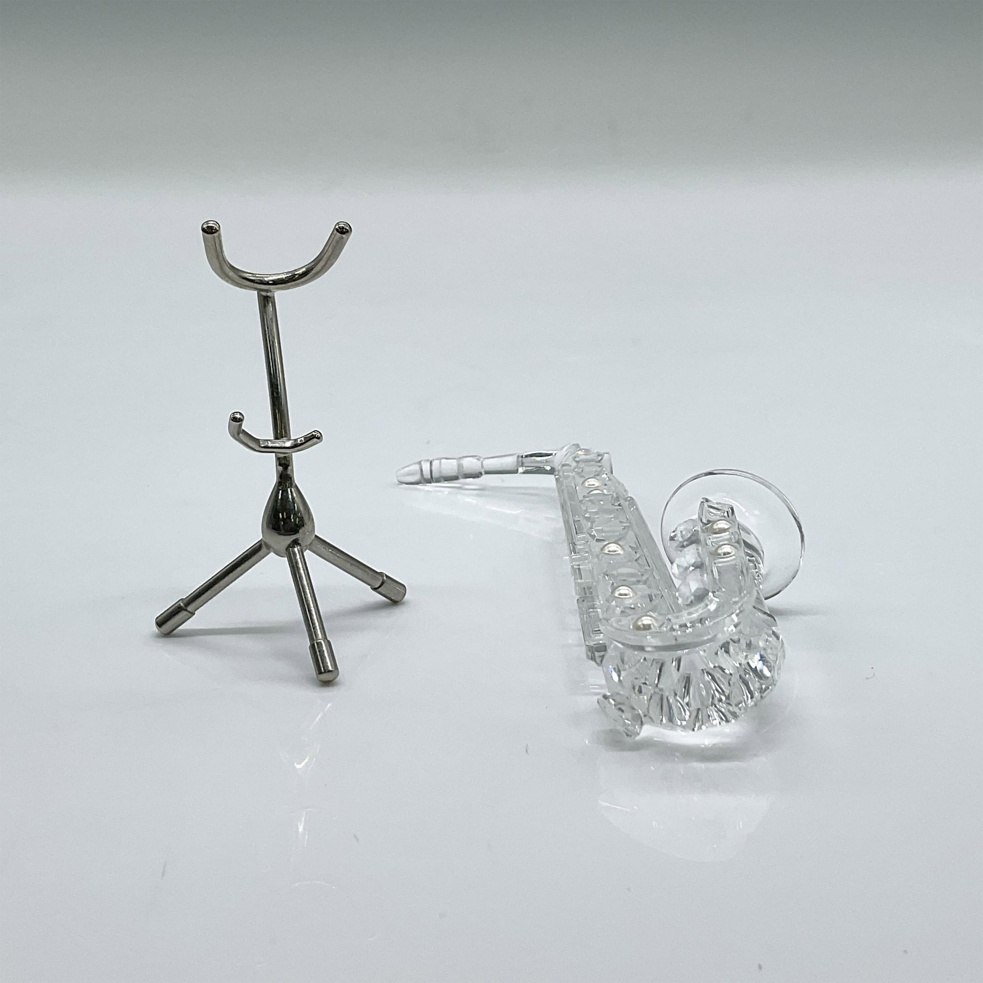 Swarovski Silver Crystal Figurine, Saxophone on Stand - Image 3 of 4