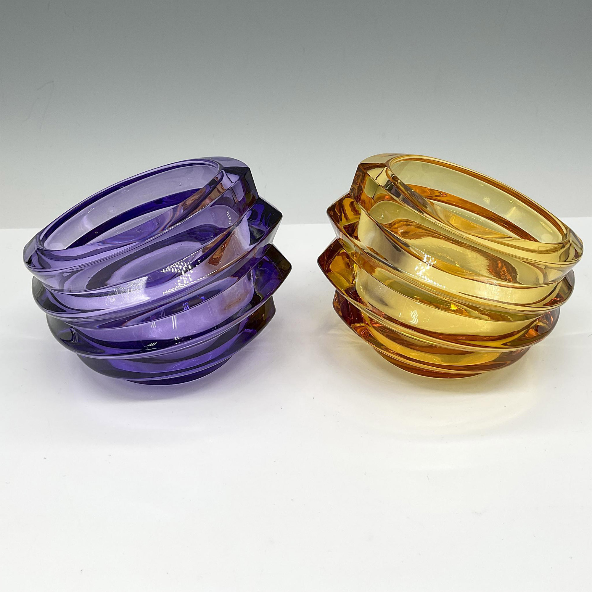 Pair of Orrefors Crystal Eko Votives - Image 3 of 5