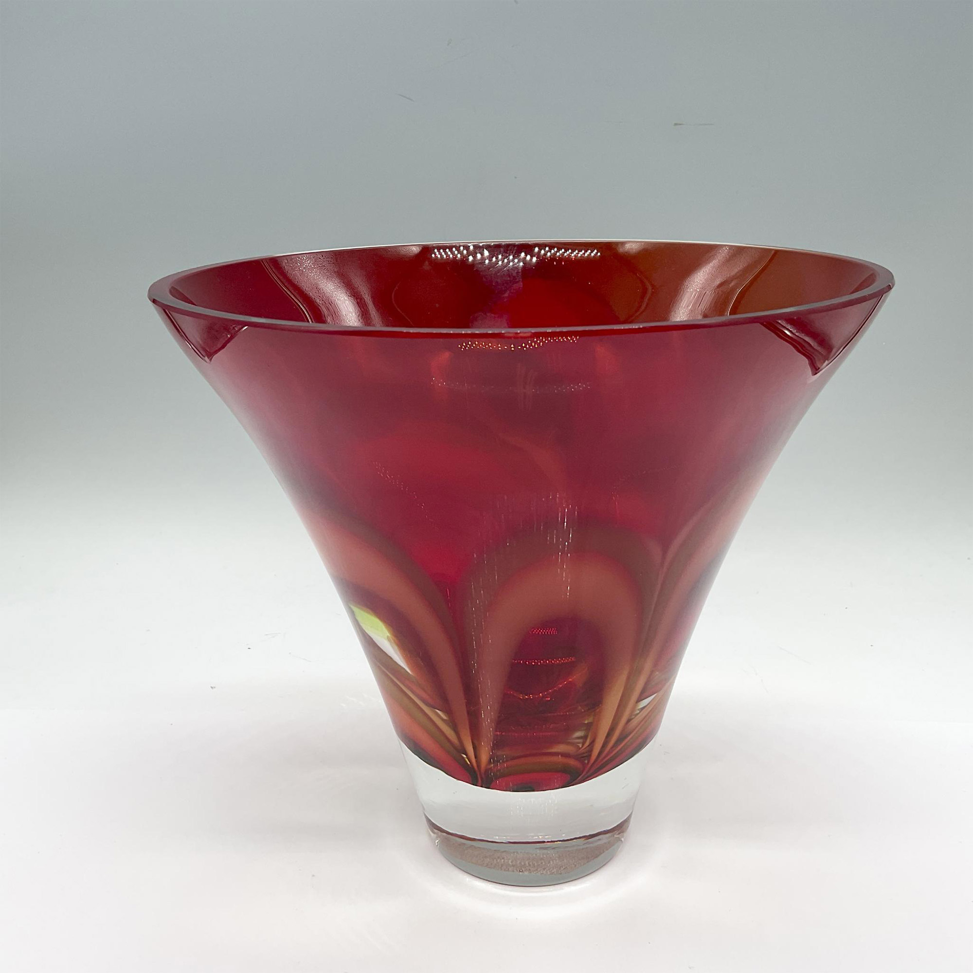 Waterford Red and Amber Glass Vase, Evolution - Image 2 of 4