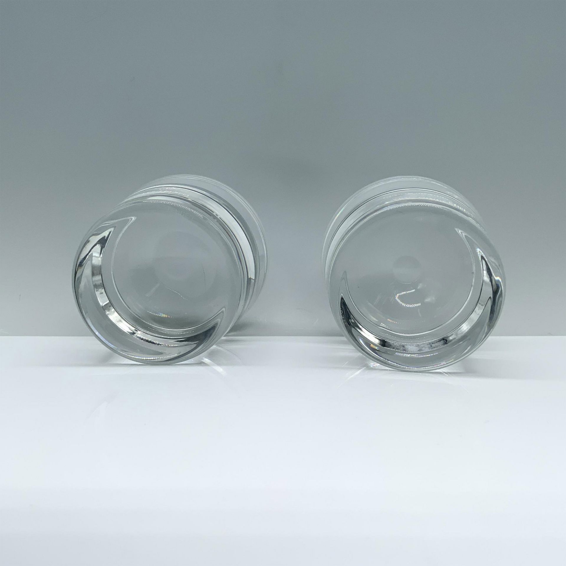 2pc Steuben Style Art Glass Candleholders - Image 3 of 3