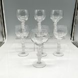 7pc Vintage Bayel Bacchus Crystal Frosted Male Nude Goblets