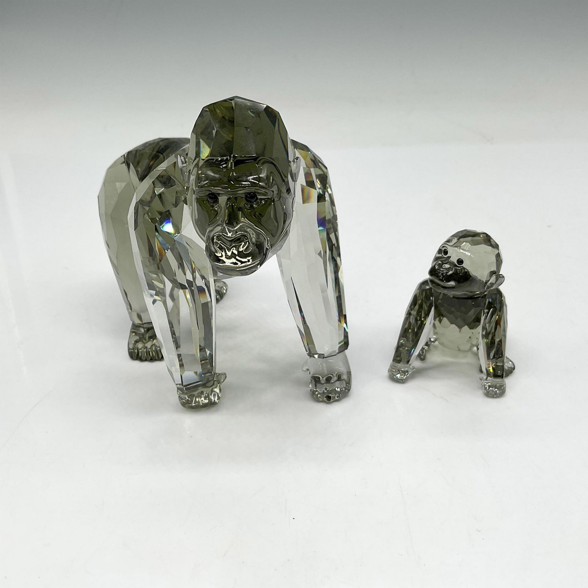 Swarovski Silver Crystal Society Figurine, Gorillas