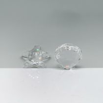 2pc Swarovski Crystal Paperweights, Scallop and Starfish