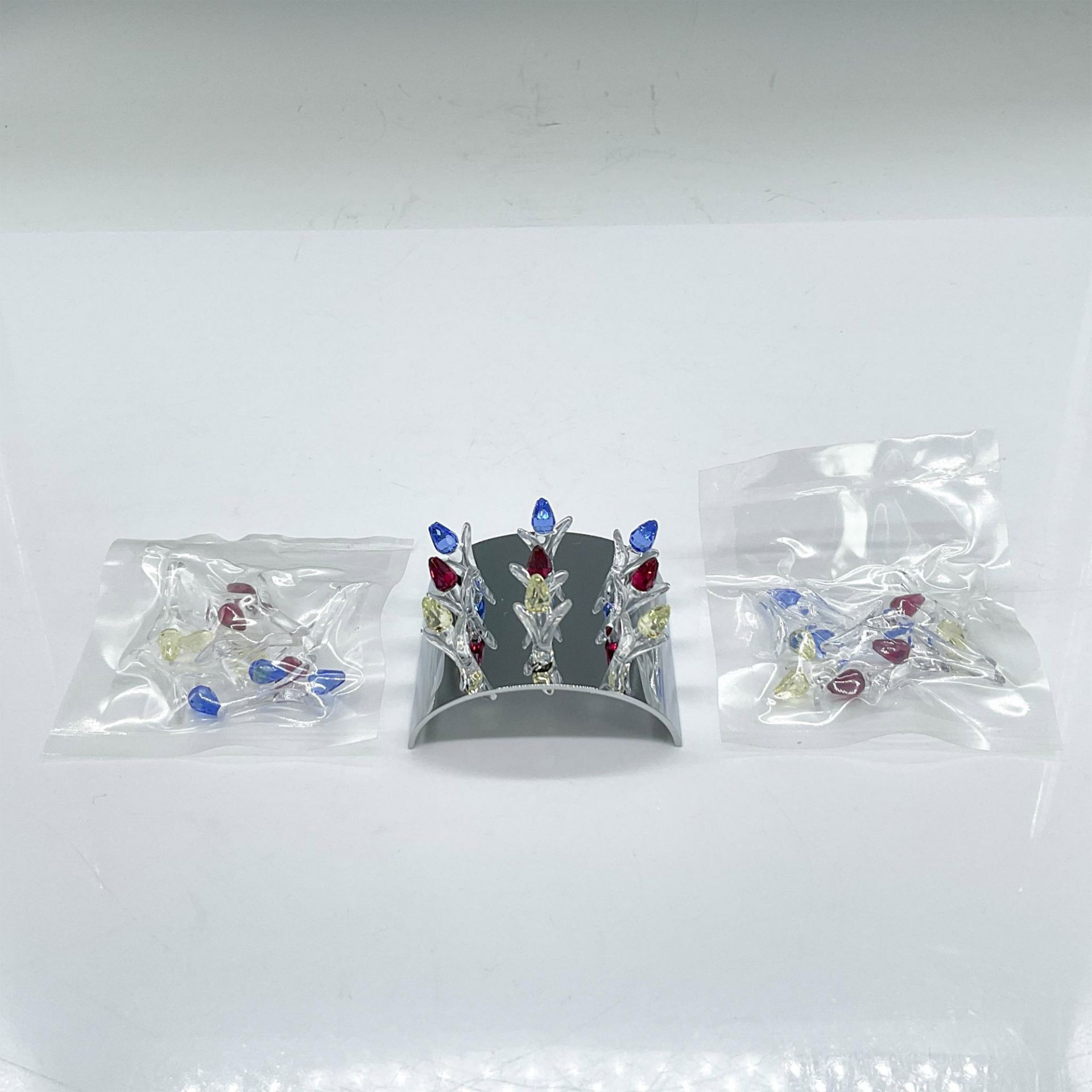 9pc Swarovski Crystal Figurines, Tulips, Stands + Mirror - Image 3 of 4