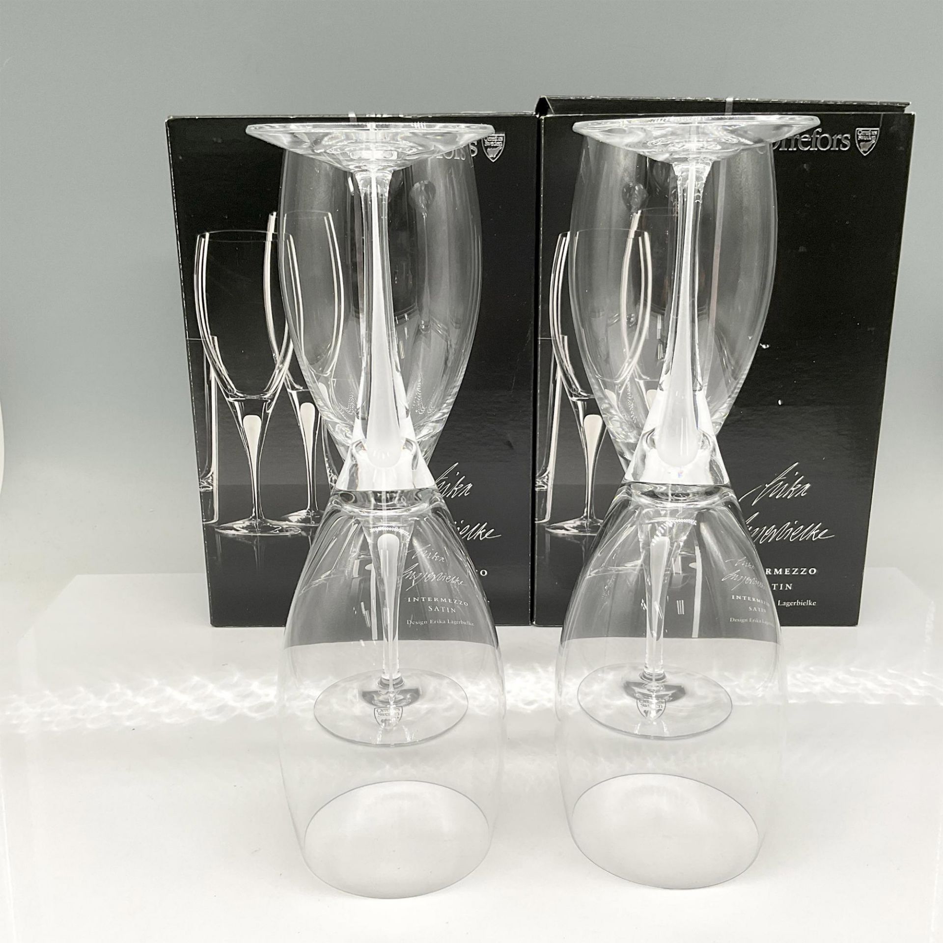 Orrefors Crystal Intermezzo Satin Wine Glasses, Set of 4 - Image 4 of 4