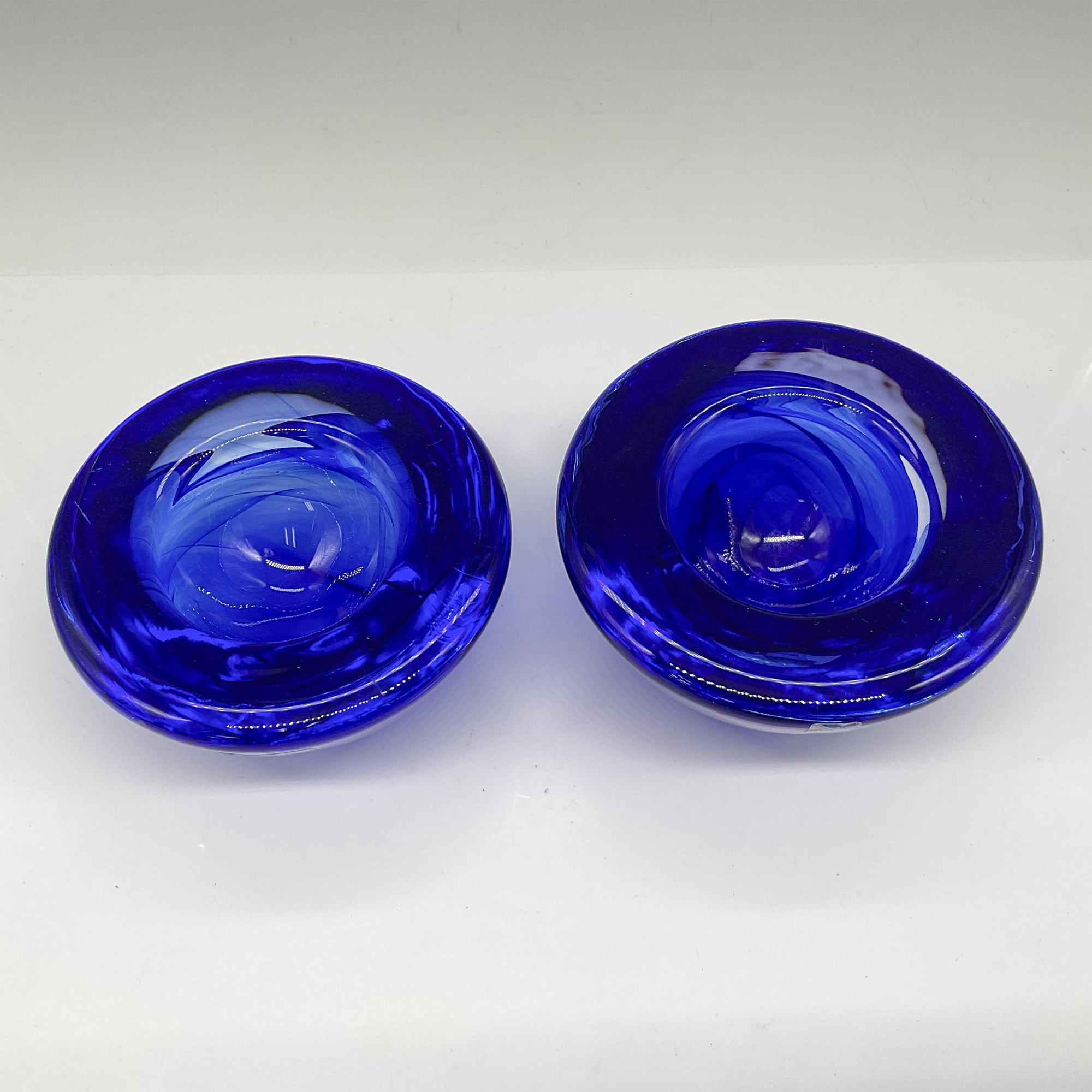 2pc Kosta Boda Atoll Blue Votives - Image 2 of 4