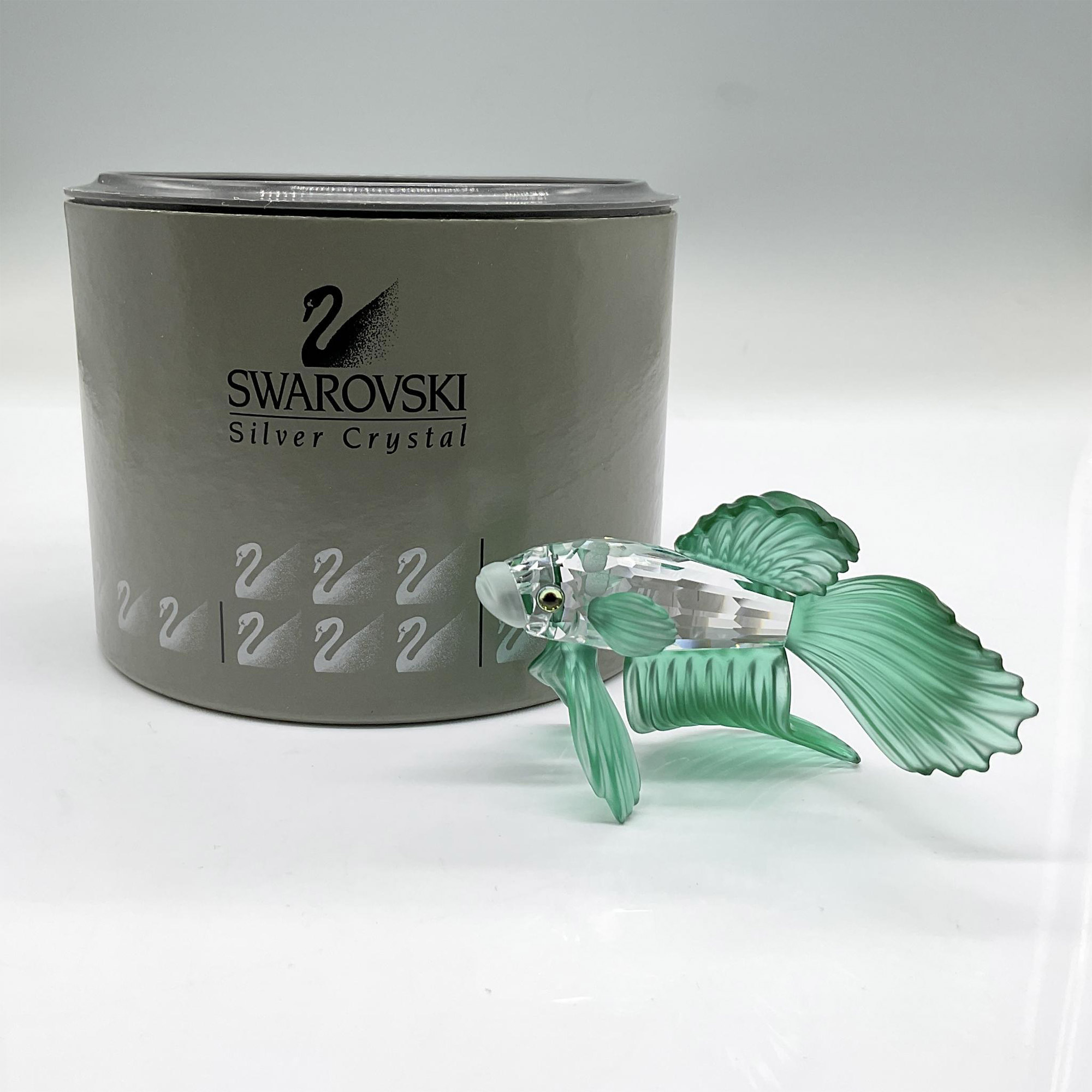 Swarovski Crystal Figurine, Green Siamese Fighting Fish - Image 4 of 4